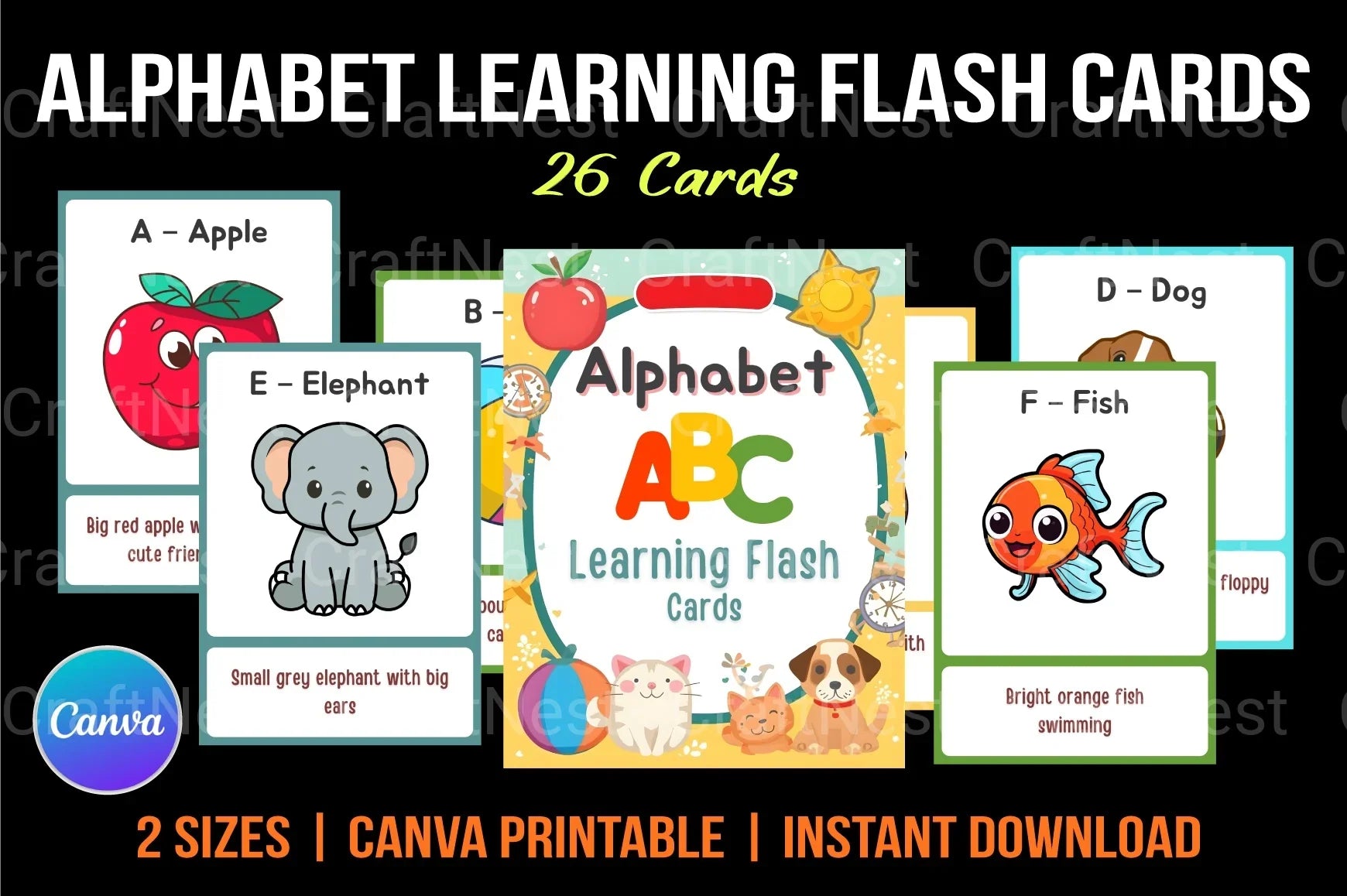Alphabet Learning Flash Cards for Kids