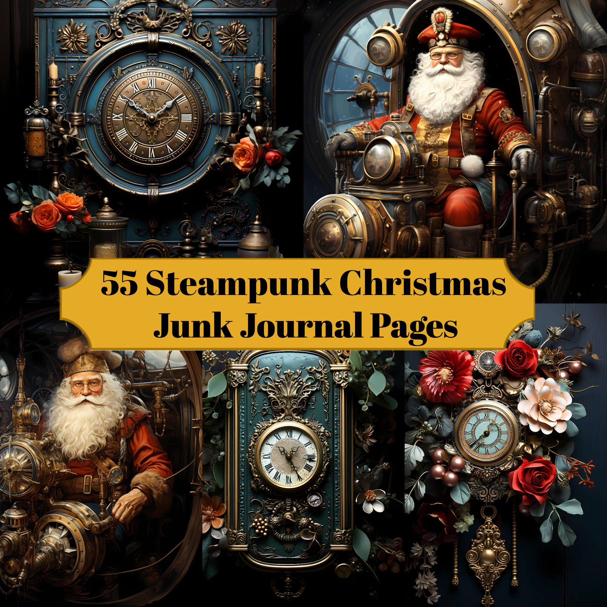 Steampunk Christmas Junk Journal Pages - CraftNest