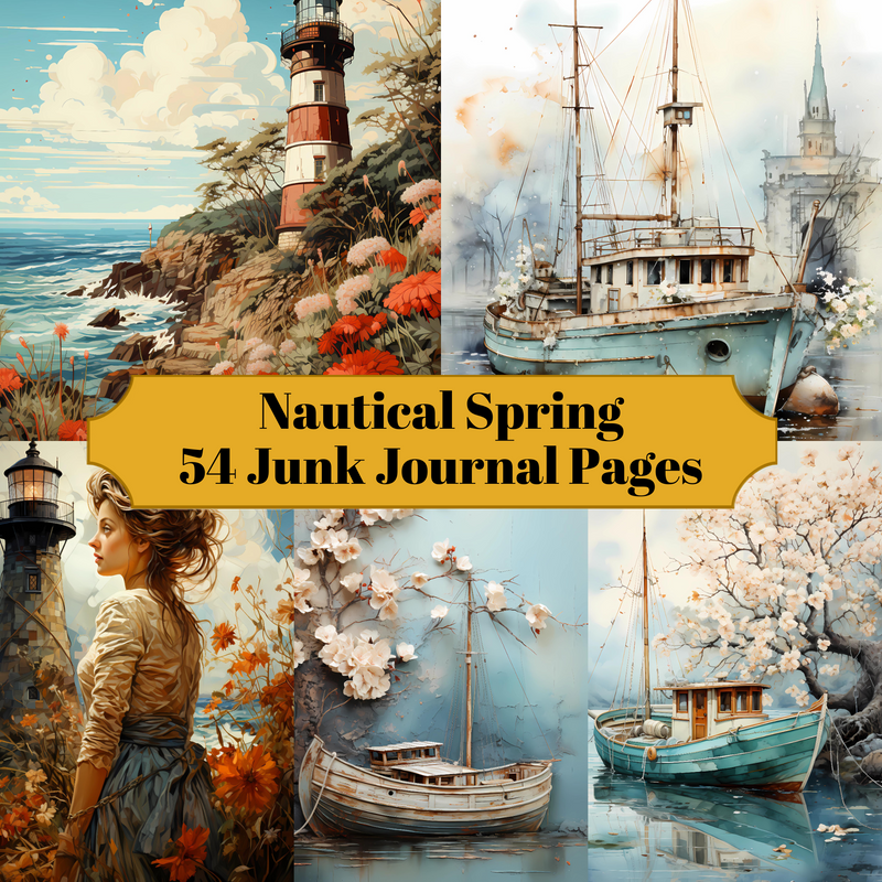 Nautical Spring Junk Journal Pages - CraftNest