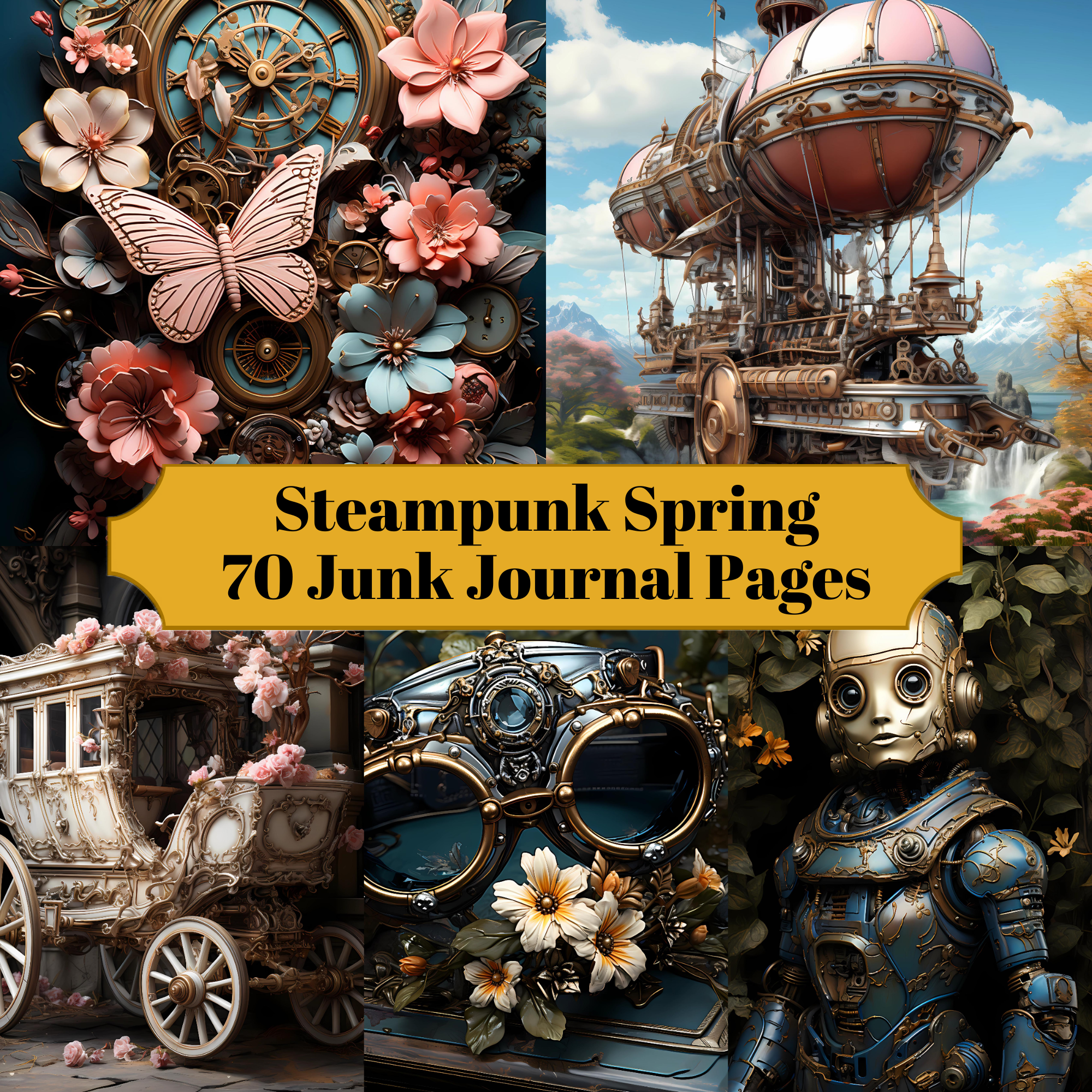 Steampunk Spring Junk Journal Pages - CraftNest