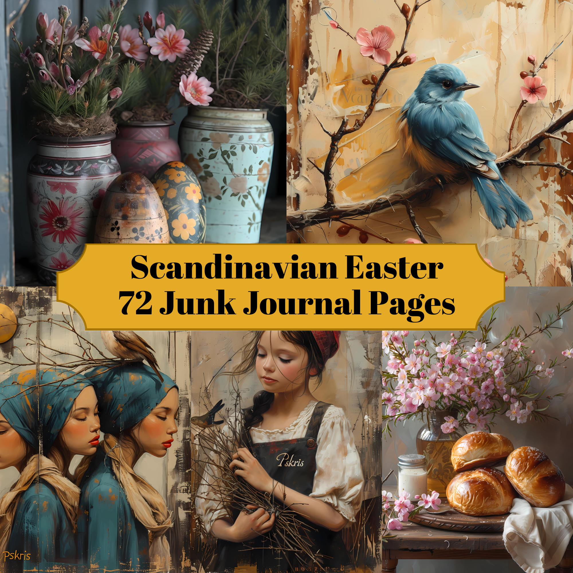 Scandinavian Easter Junk Journal Pages - CraftNest