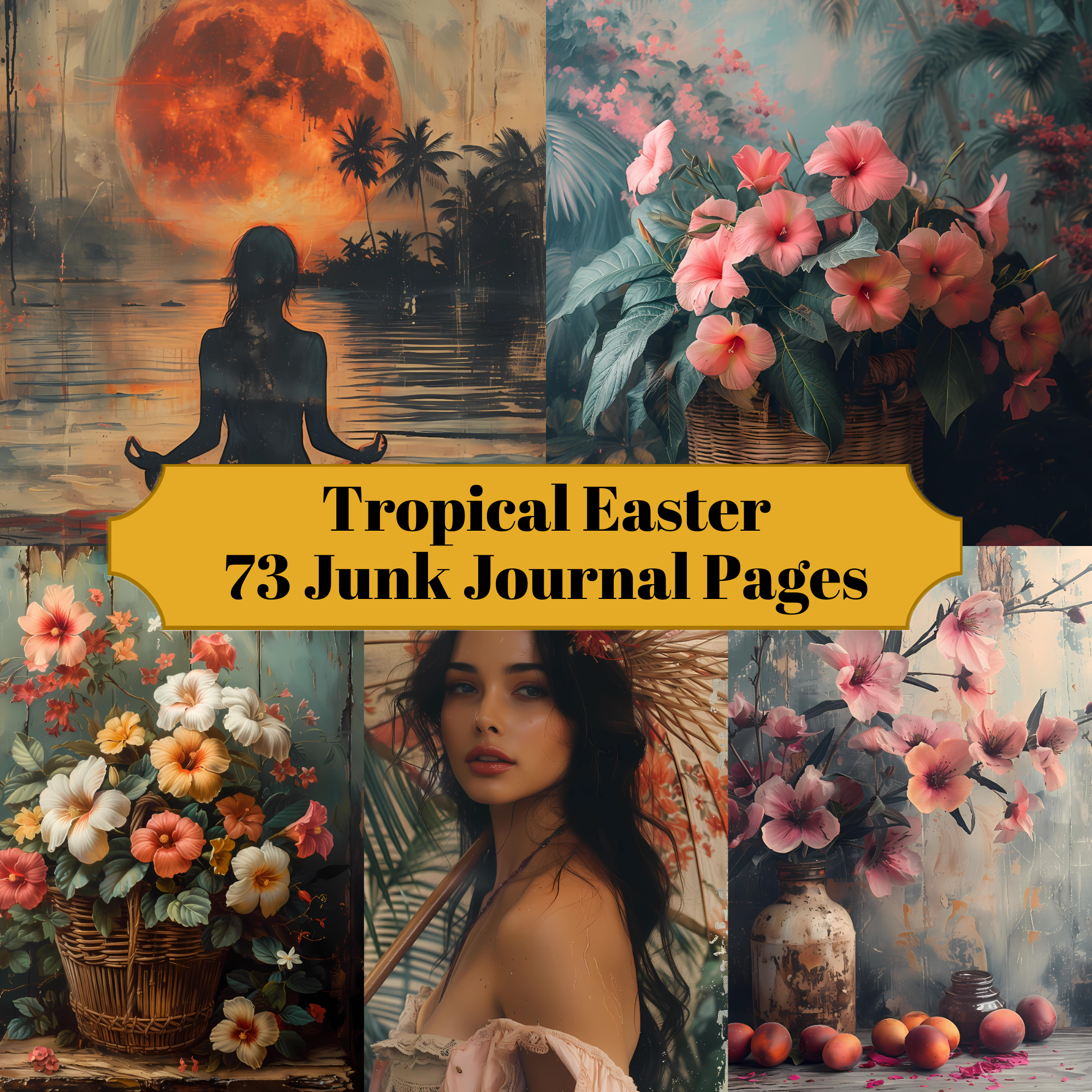 Tropical Easter Junk Journal Pages - CraftNest