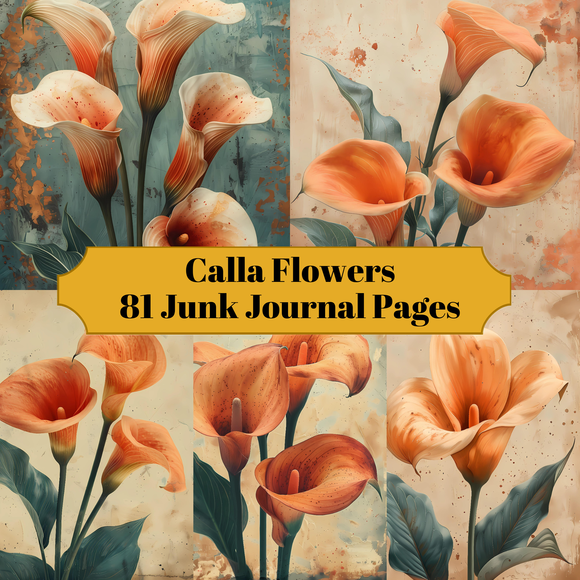 Calla Flowers Junk Journal Pages - CraftNest