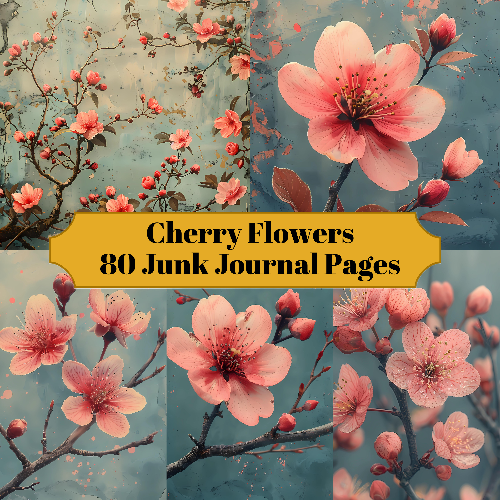 Cherry Flowers Junk Journal Pages - CraftNest