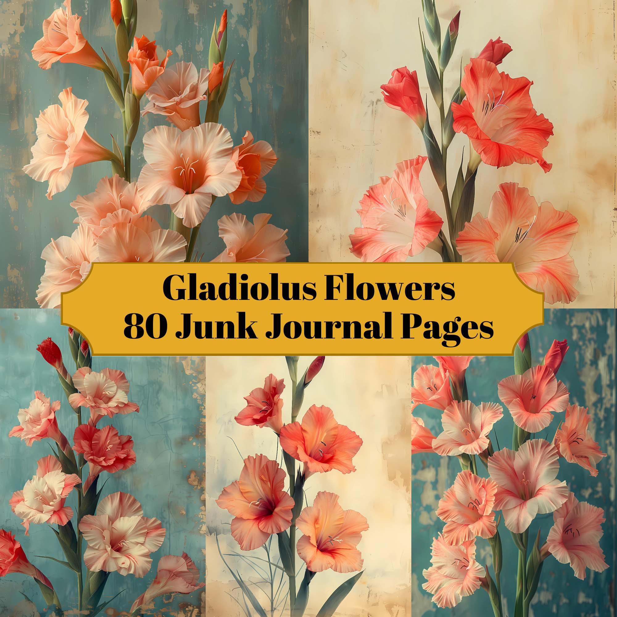Gladiolus Flowers Junk Journal Pages - CraftNest