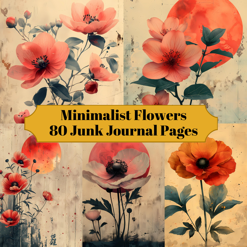 Minimalist Flowers Junk Journal Pages - CraftNest