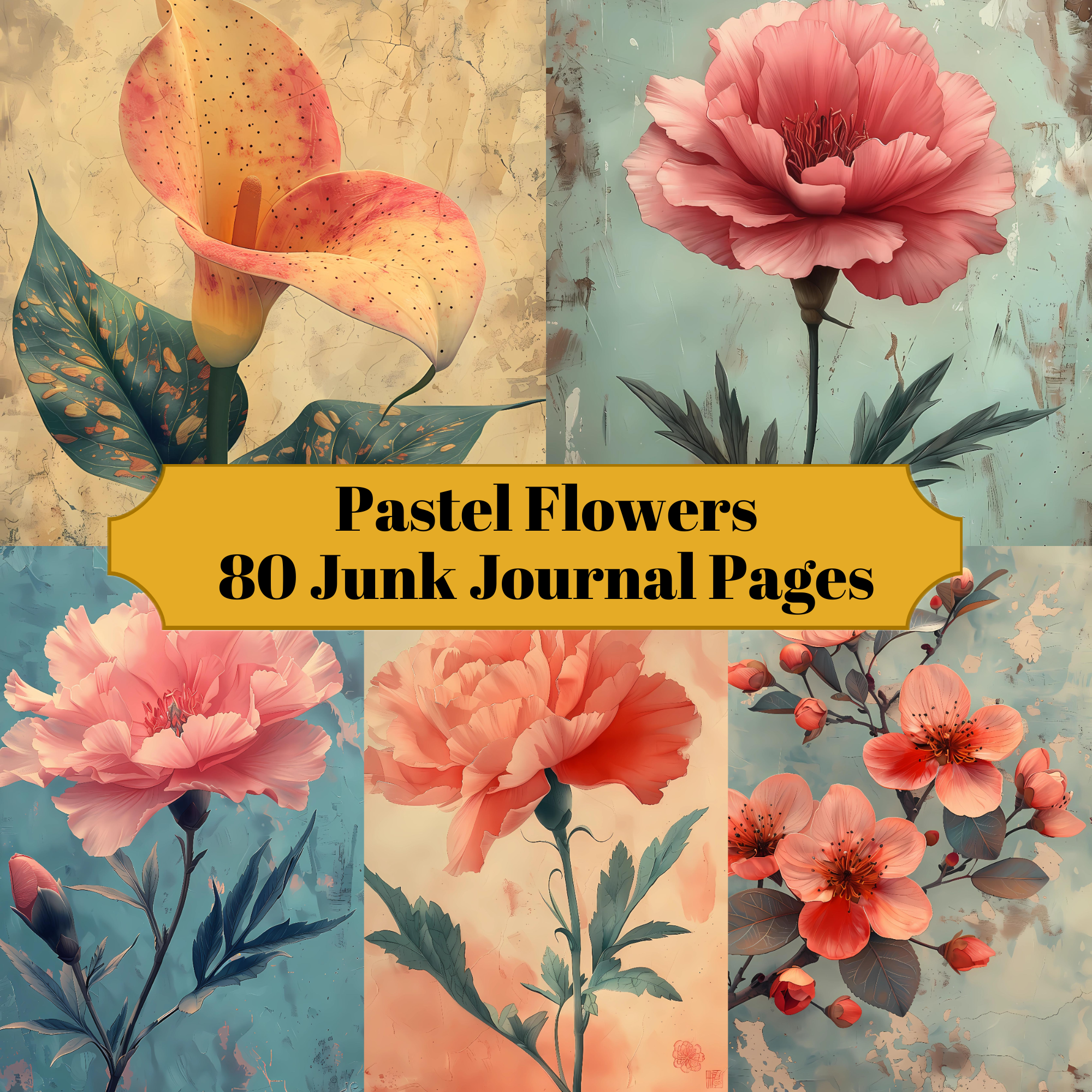 Pastel Flowers Junk Journal Pages - CraftNest