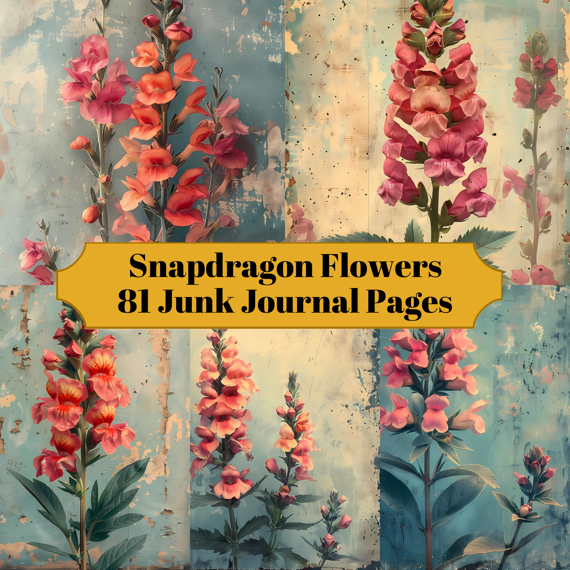 Snapdragon Flowers Junk Journal Pages - CraftNest