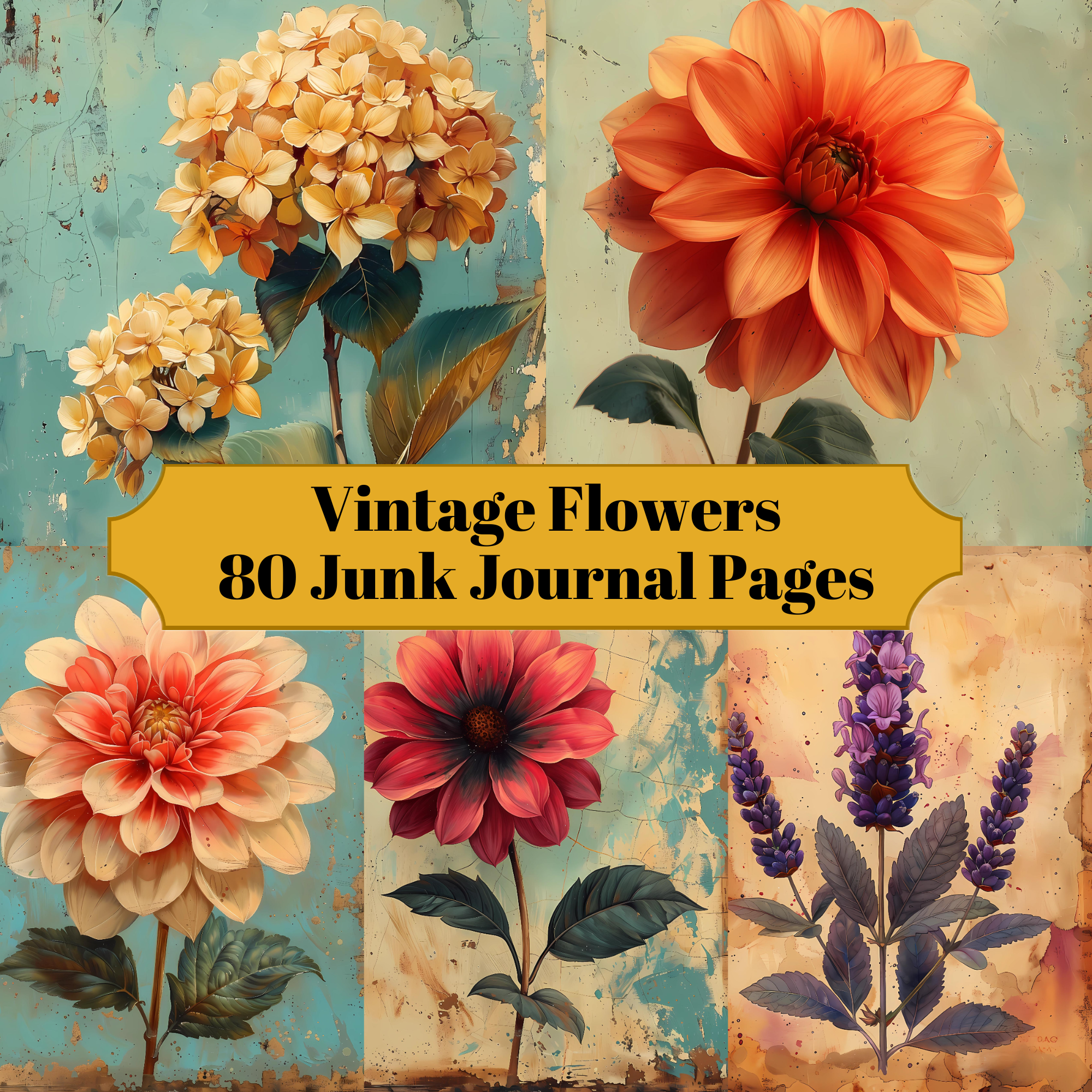 Vintage Flowers Junk Journal Pages - CraftNest