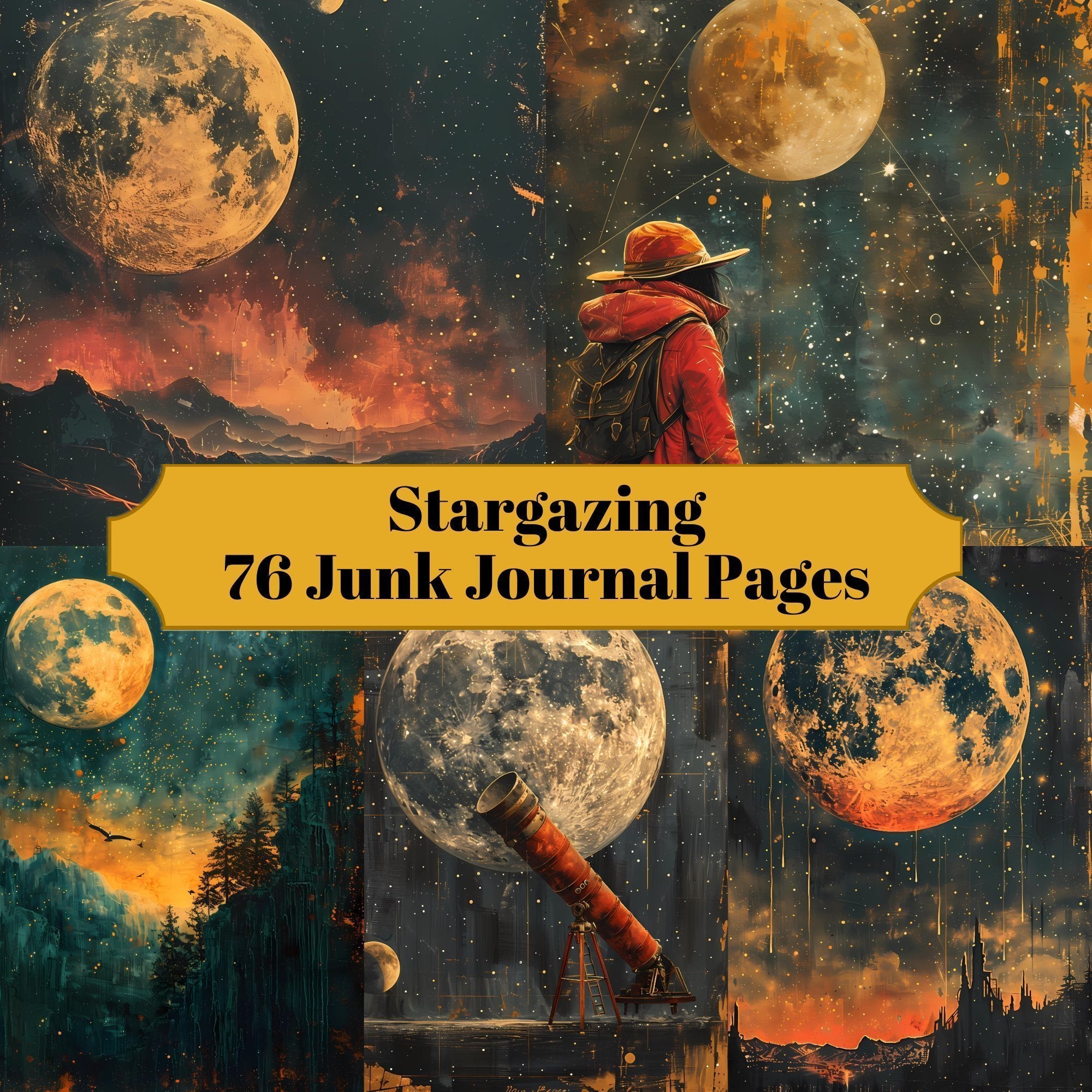 Stargazing Junk Journal Pages