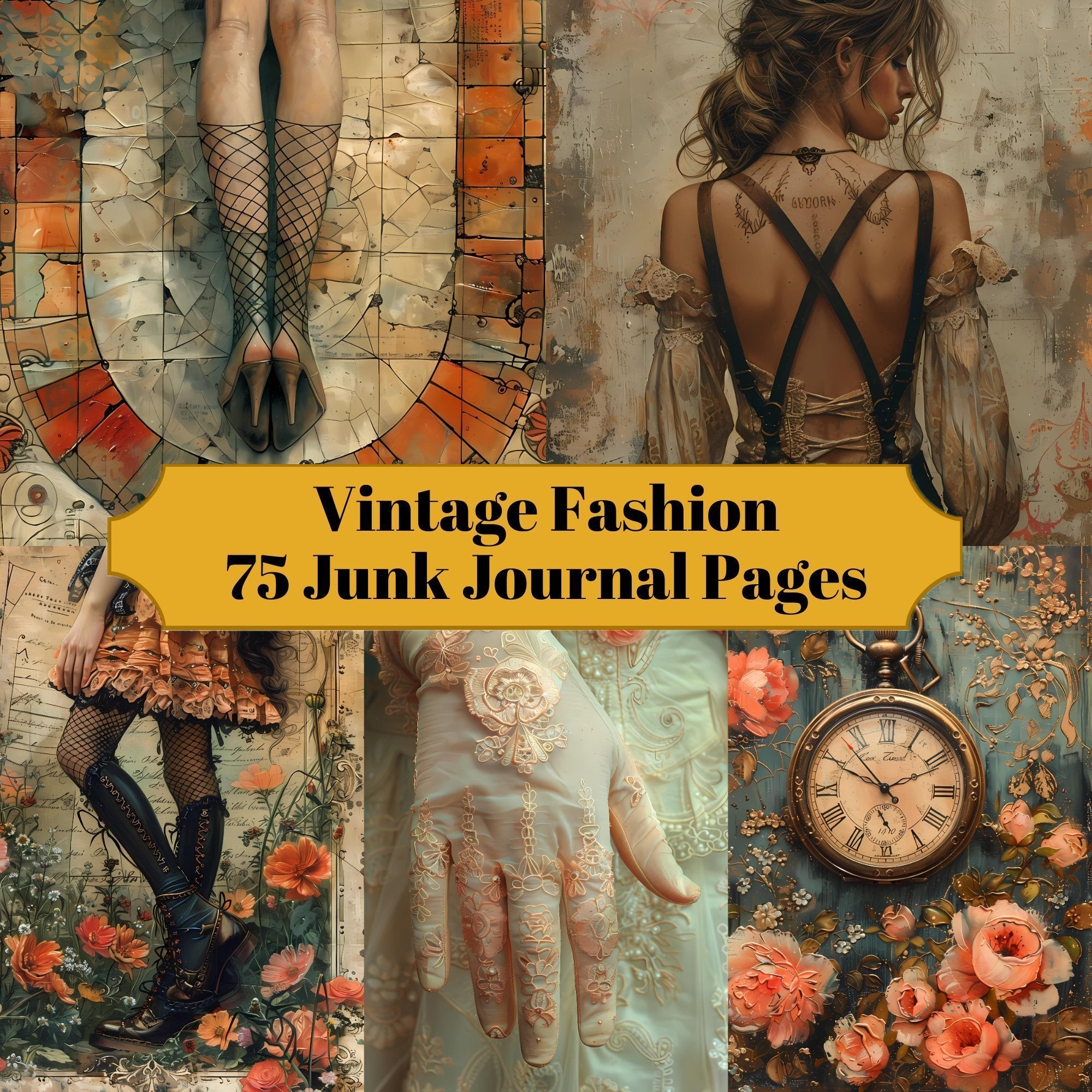 Vintage Fashion Junk Journal Pages