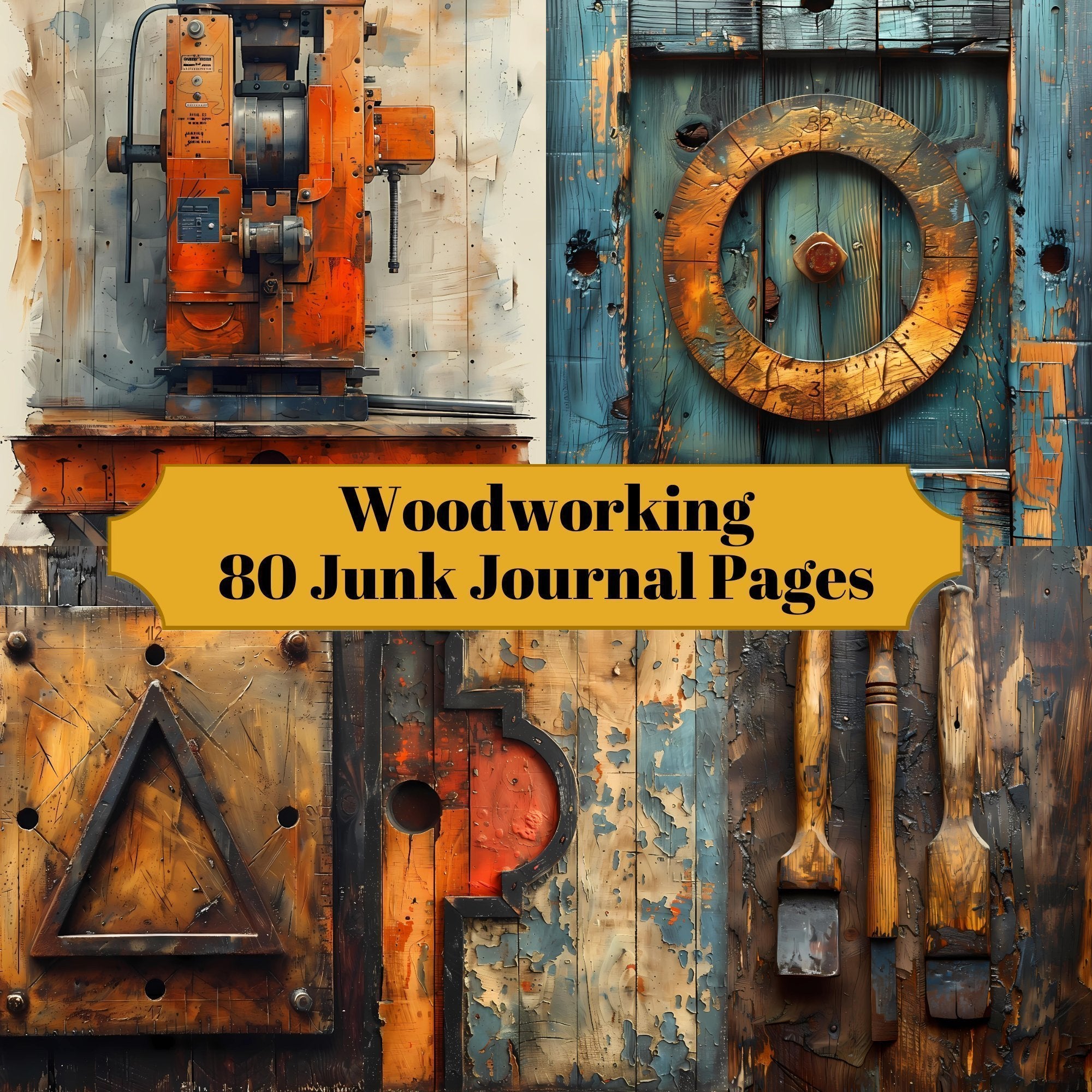Woodworking Junk Journal Pages
