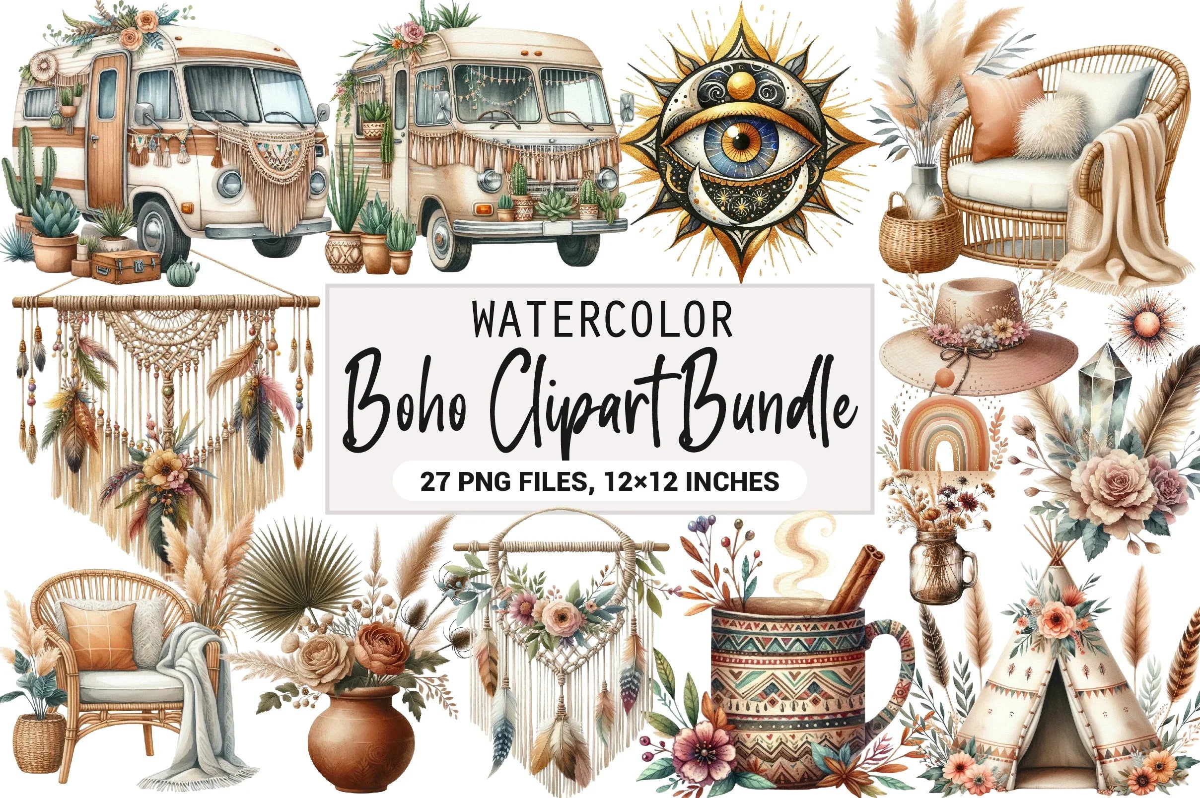 Boho Clipart Bundle