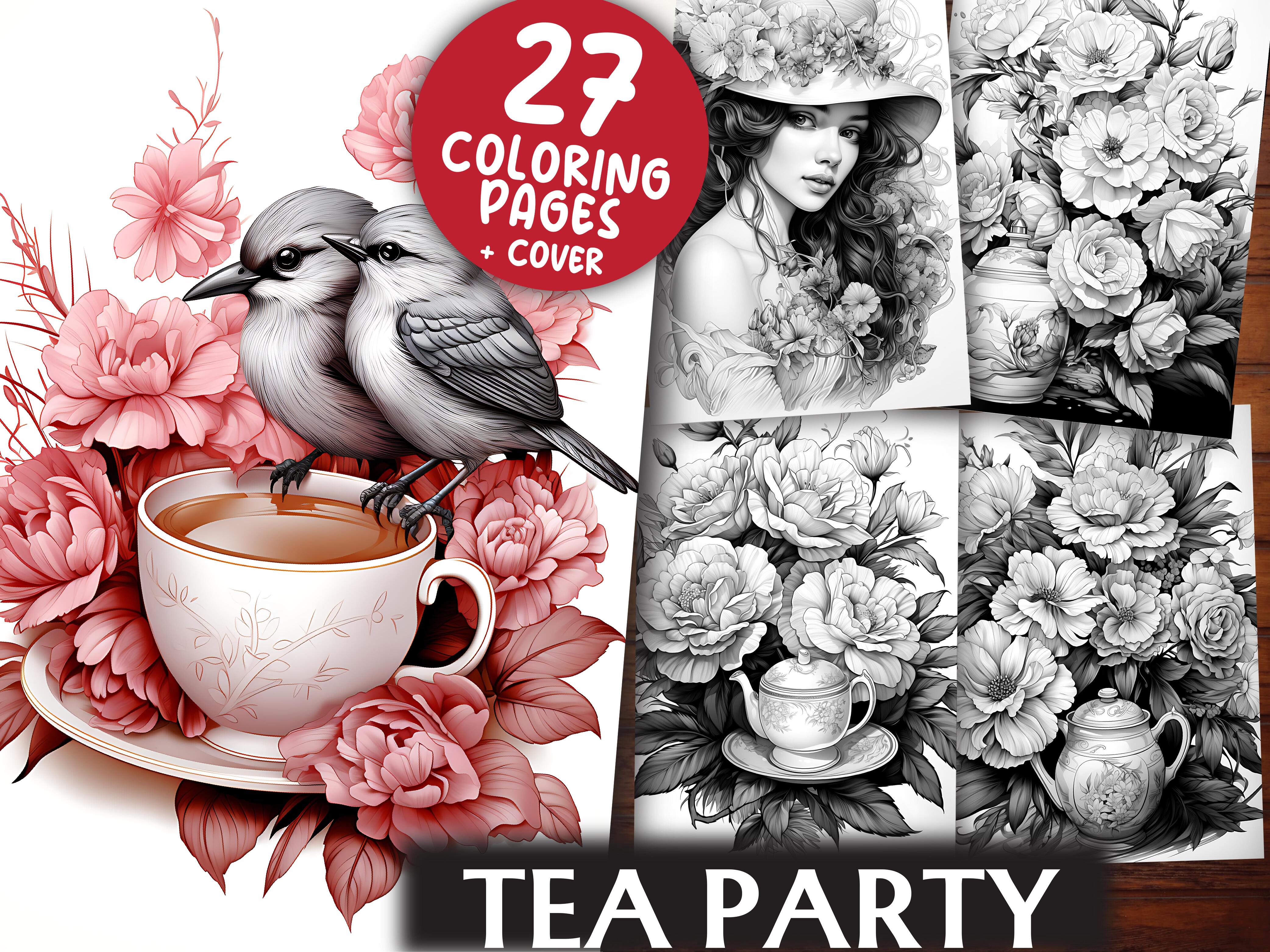 Tea Party Coloring Books - CraftNest