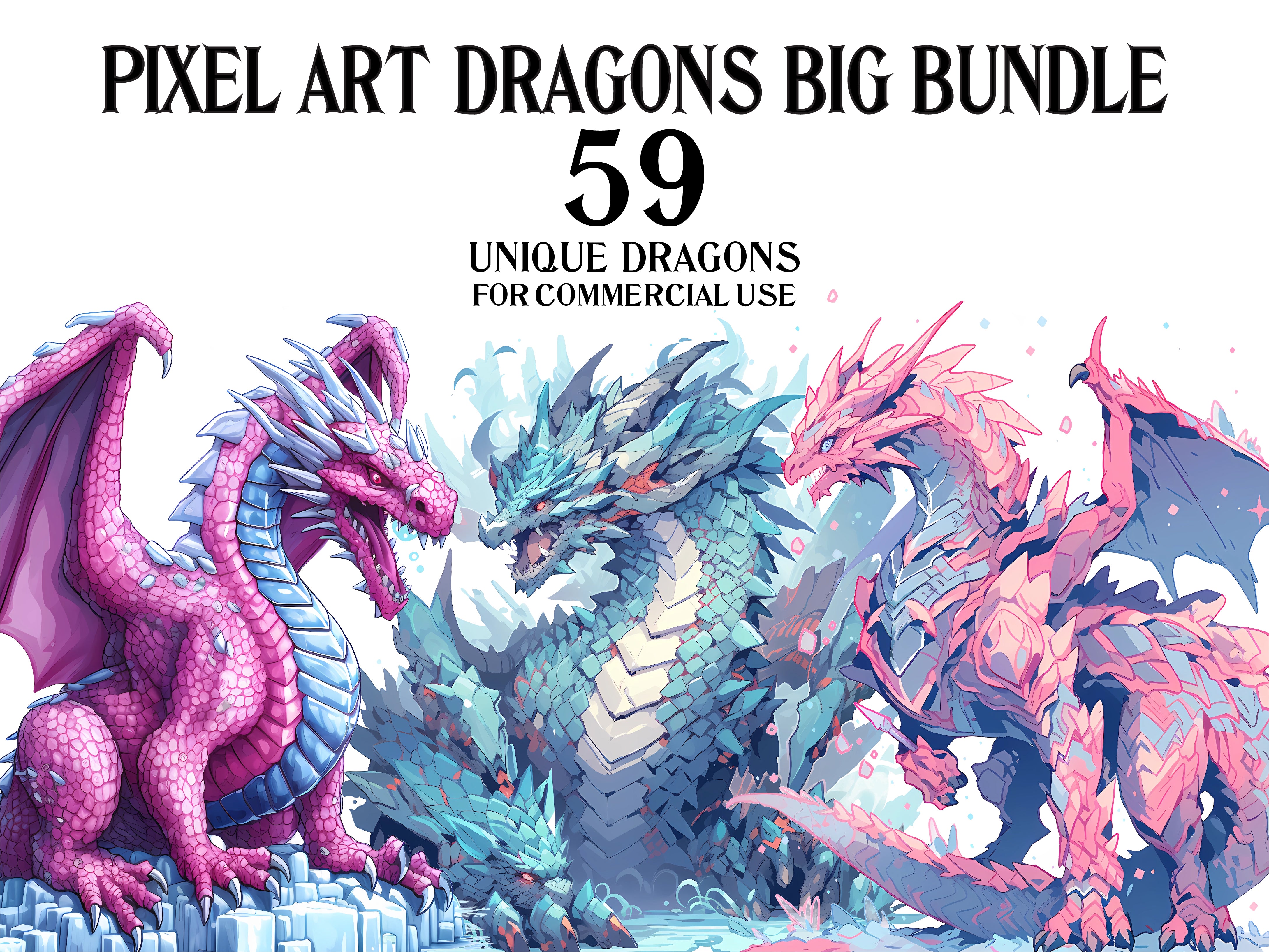 Pixel Art Dragon Clipart - CraftNest