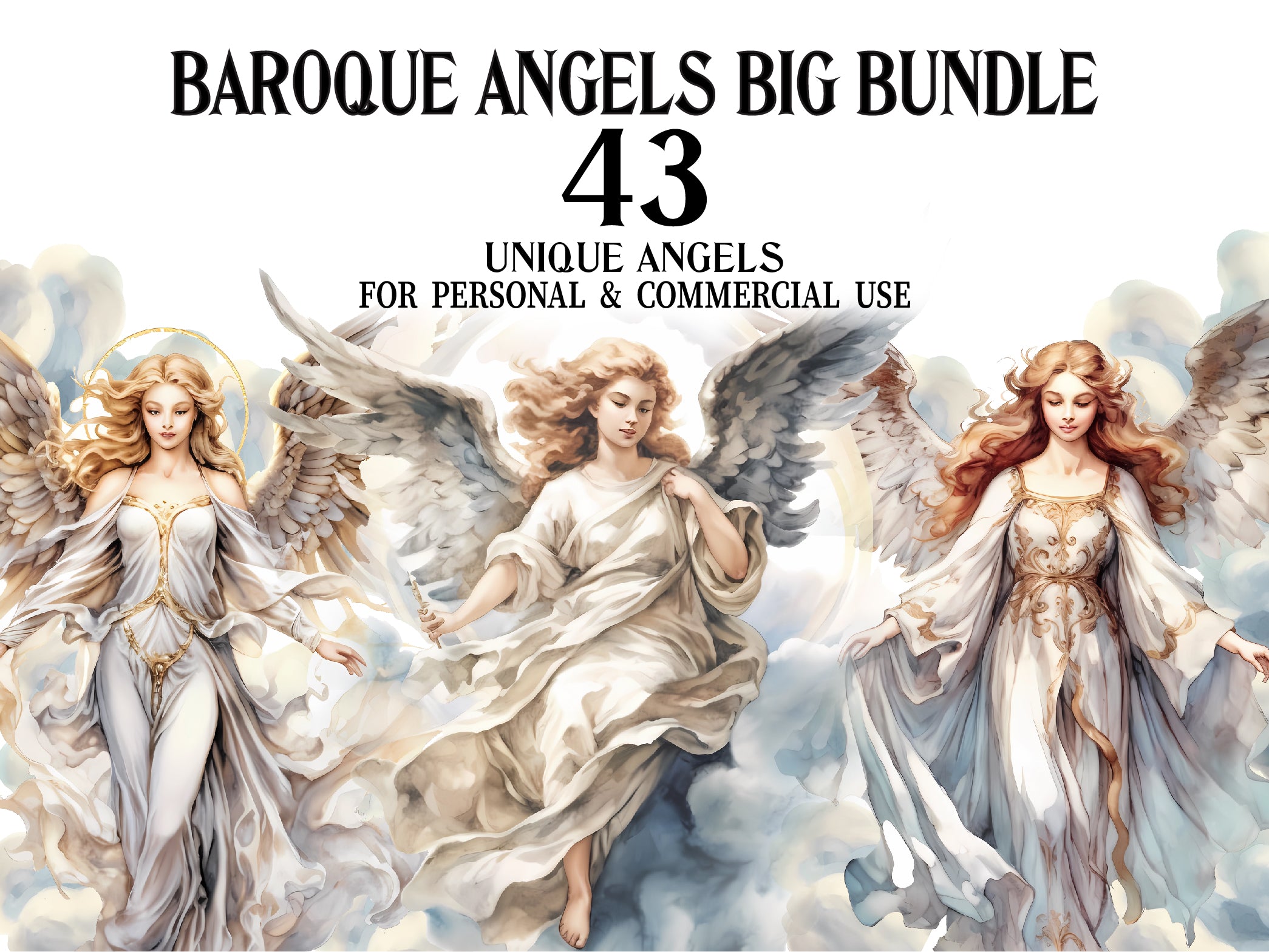Baroque Angels Clipart - CraftNest