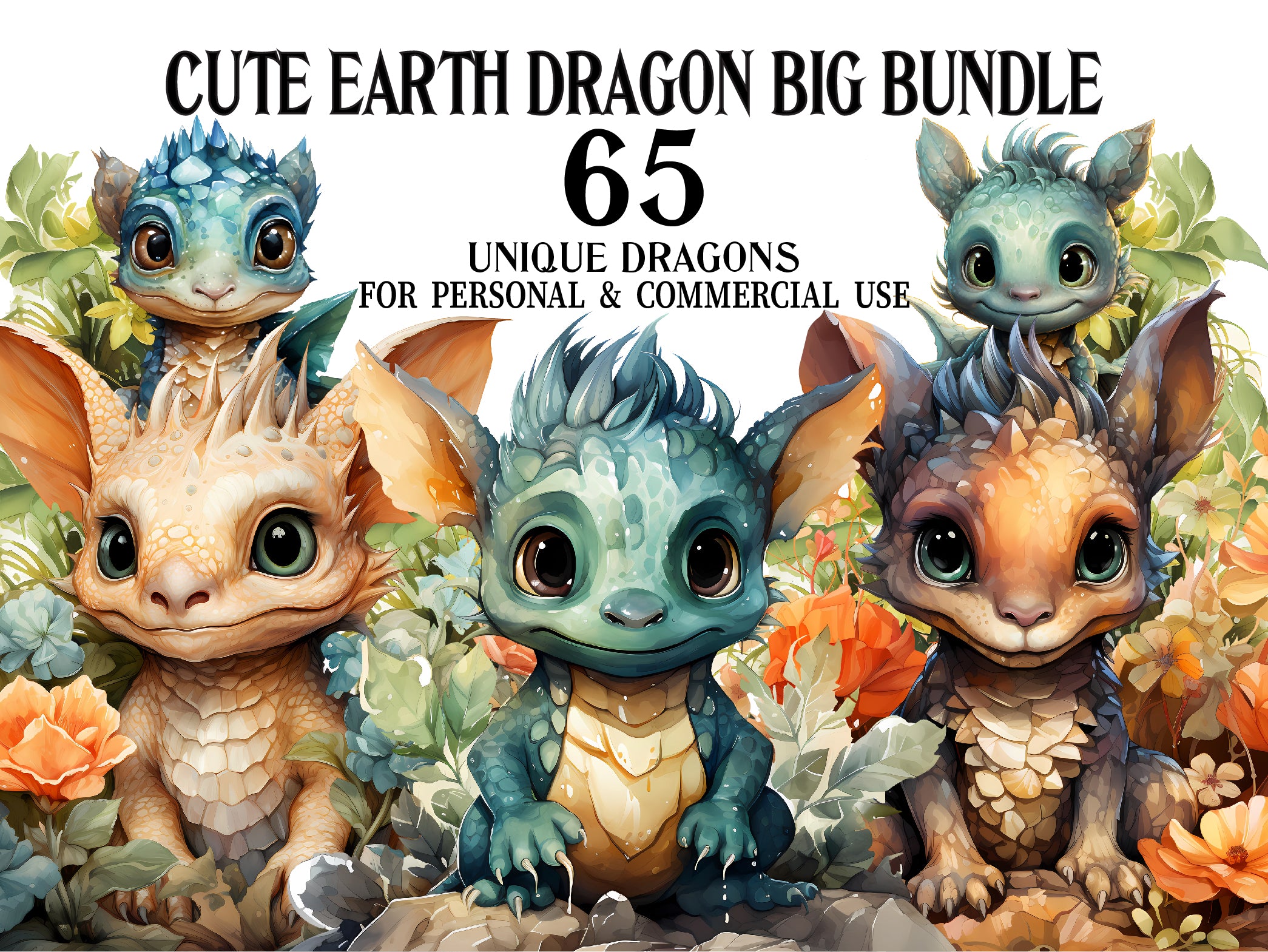 Cute Earth Dragon Clipart - CraftNest