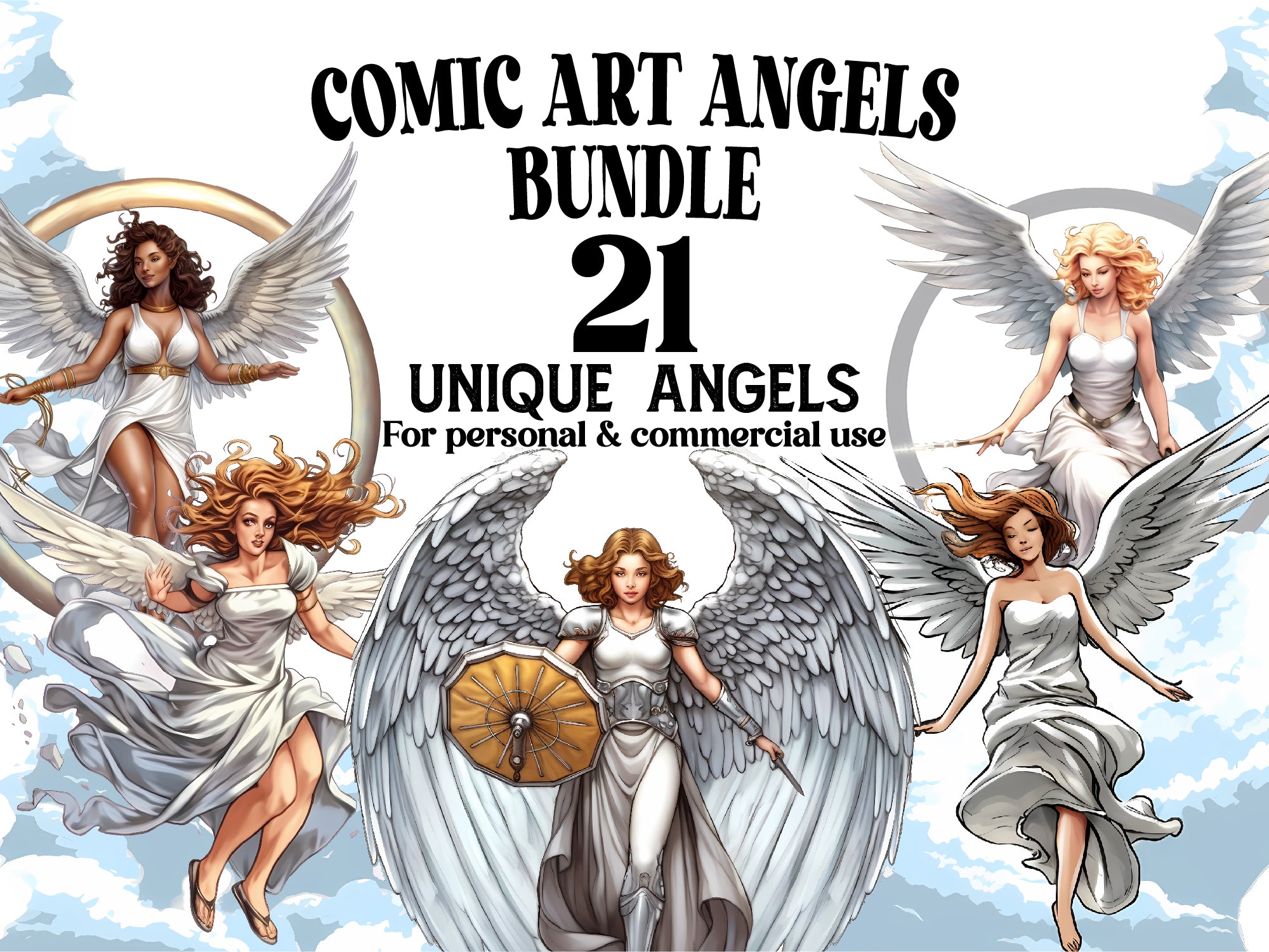 Comic Art Angels Clipart - CraftNest