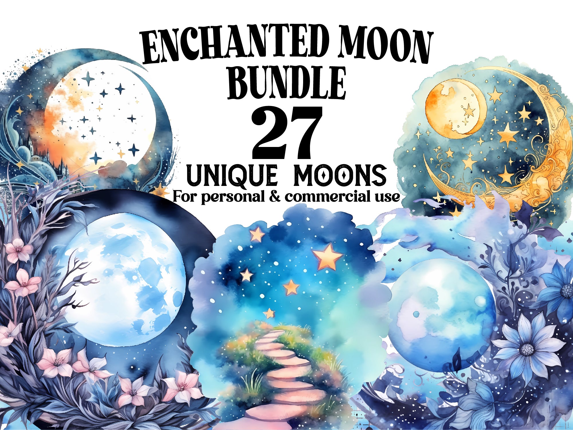 Enchanted Moon Clipart - CraftNest