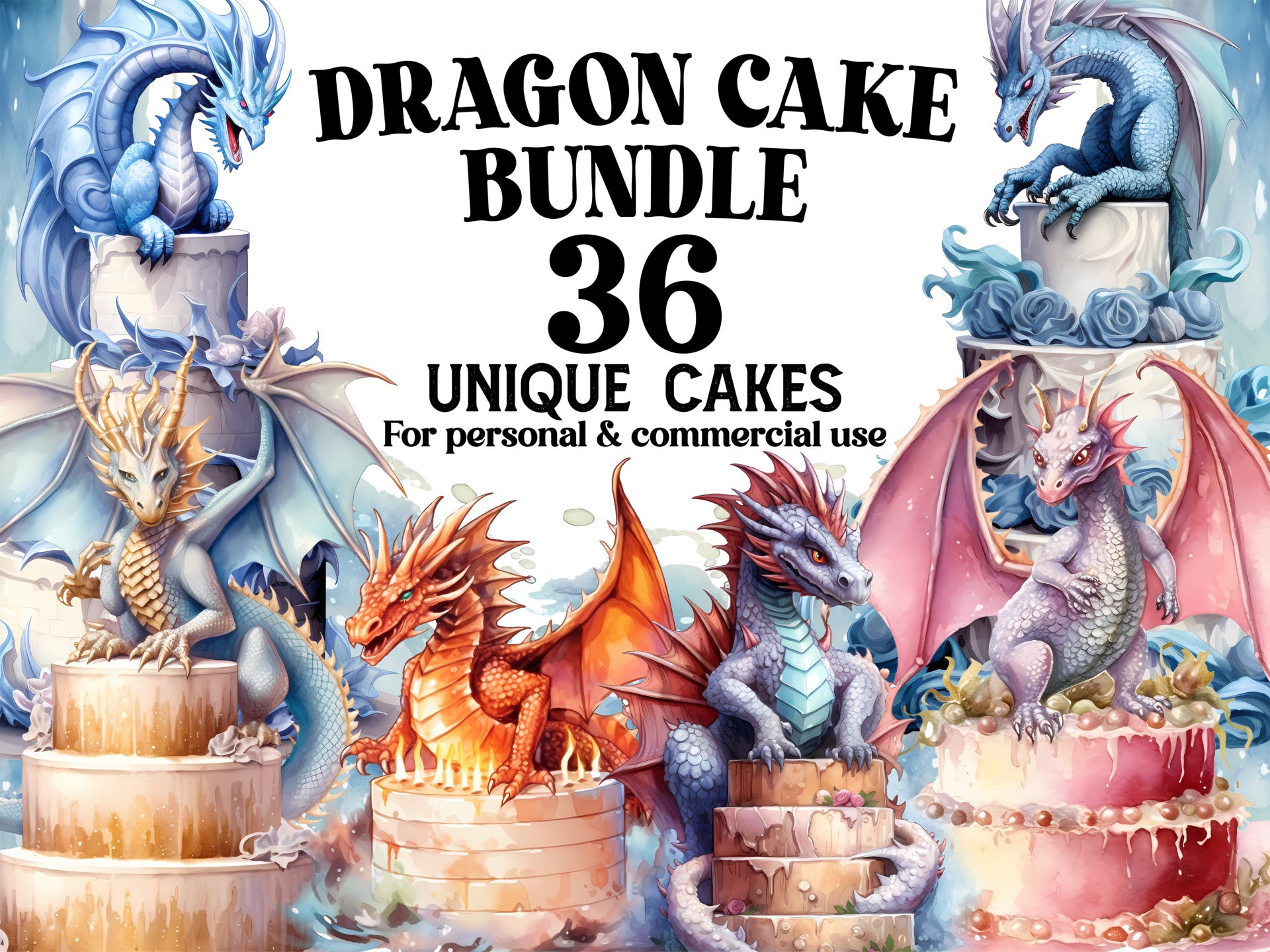 Dragon Cake Clipart - CraftNest