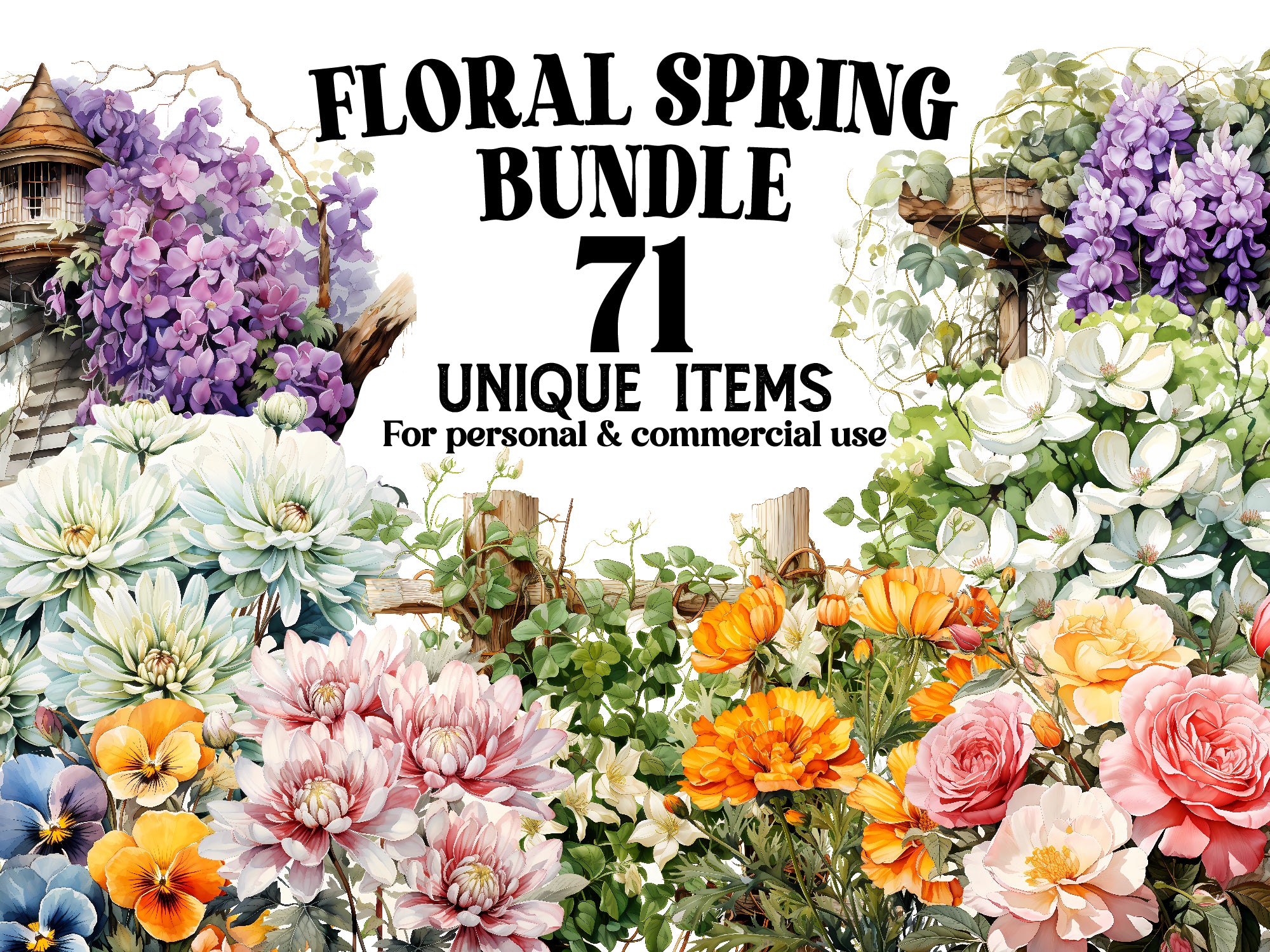 Floral Spring Clipart - CraftNest