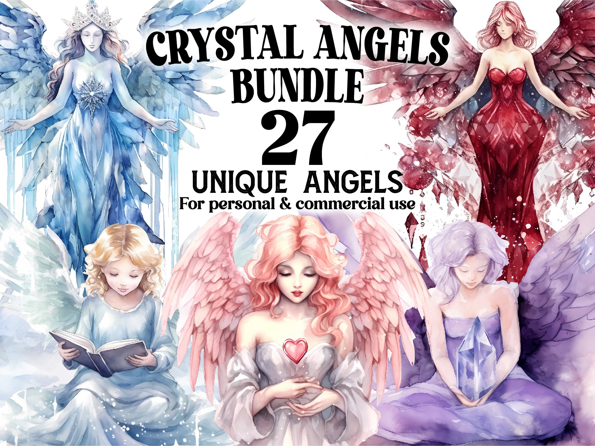 Crystal Angels Clipart - CraftNest
