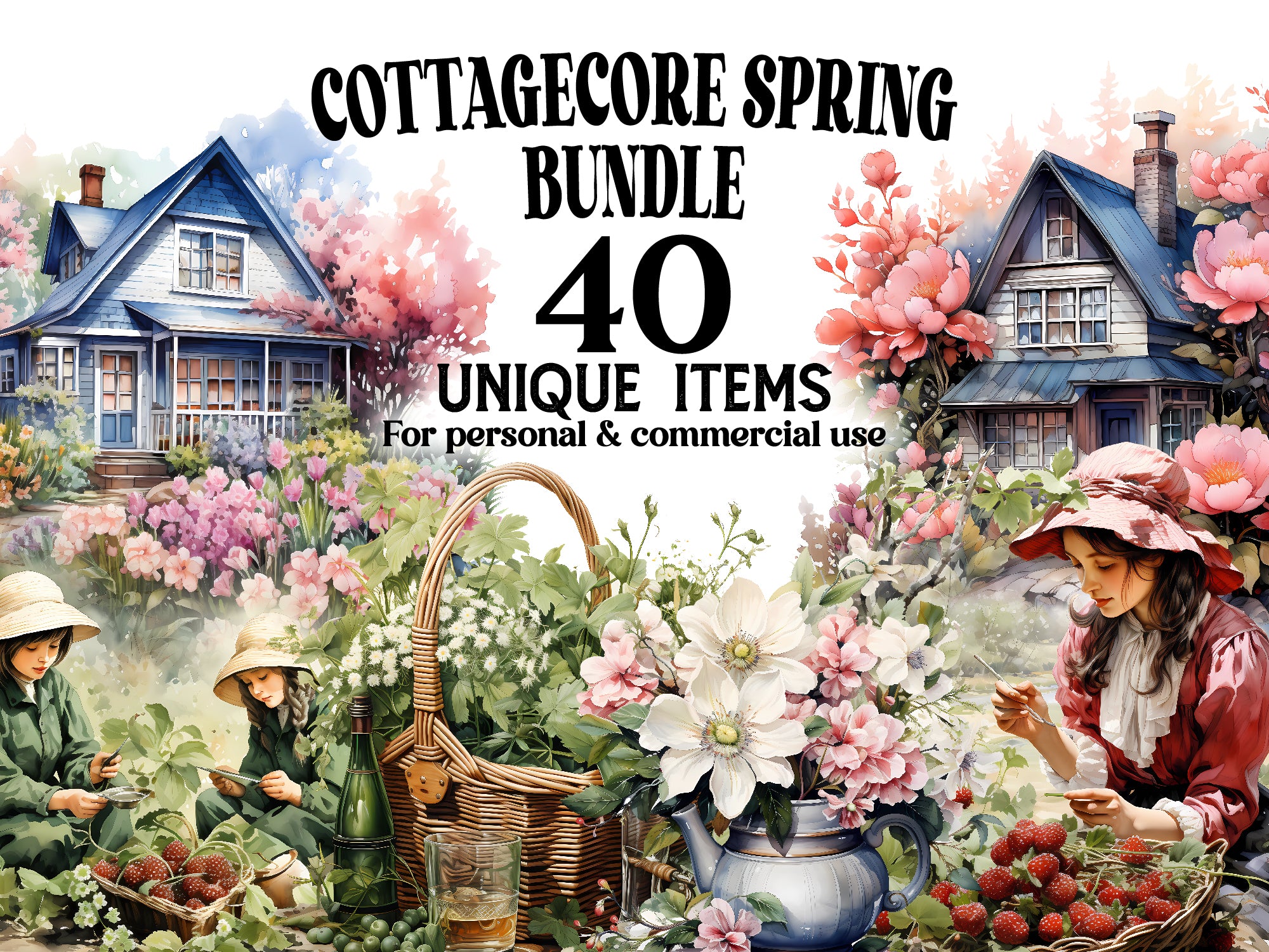 Cottagecore Spring Clipart - CraftNest