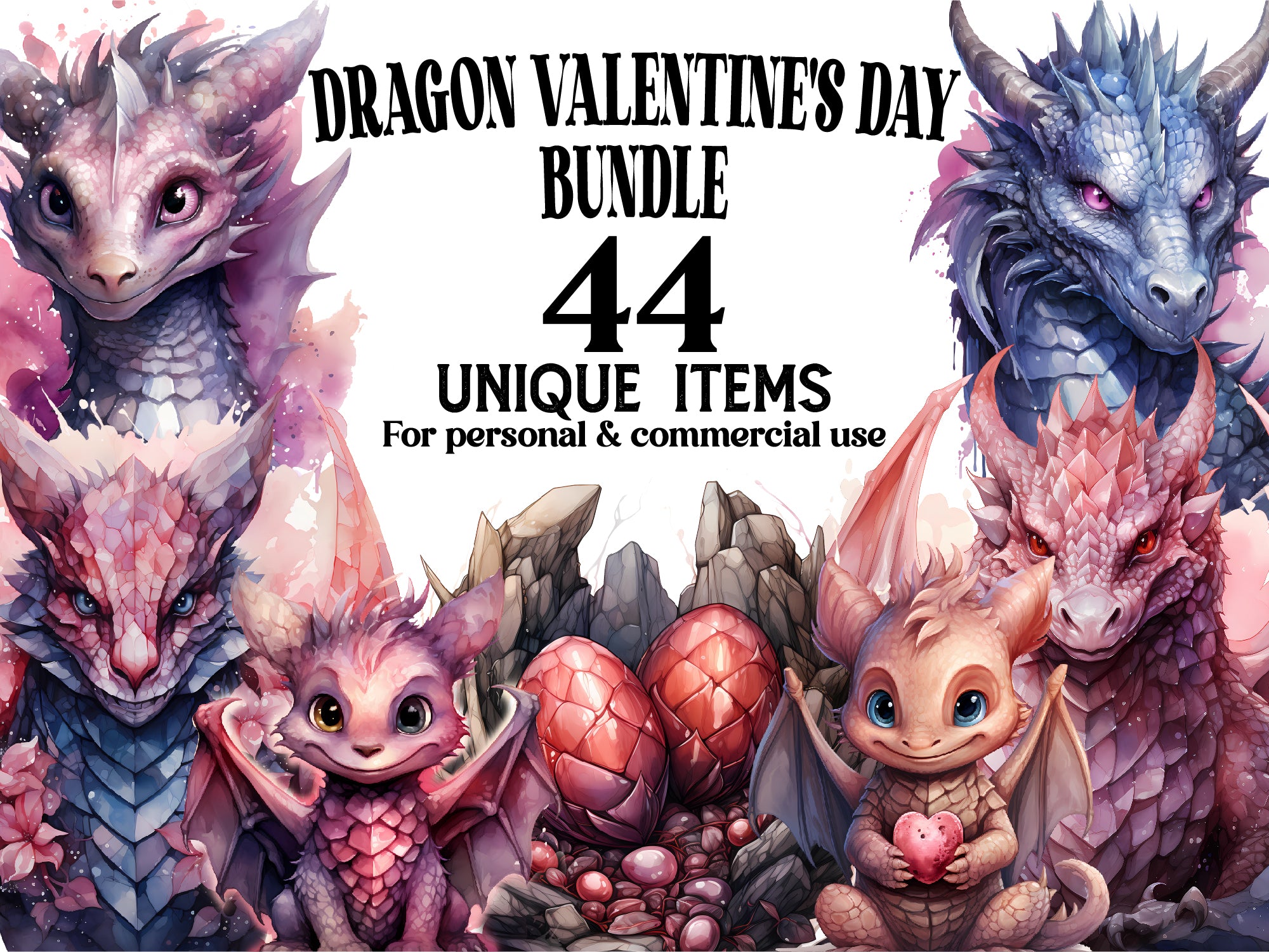 Dragon Valentine Clipart - CraftNest