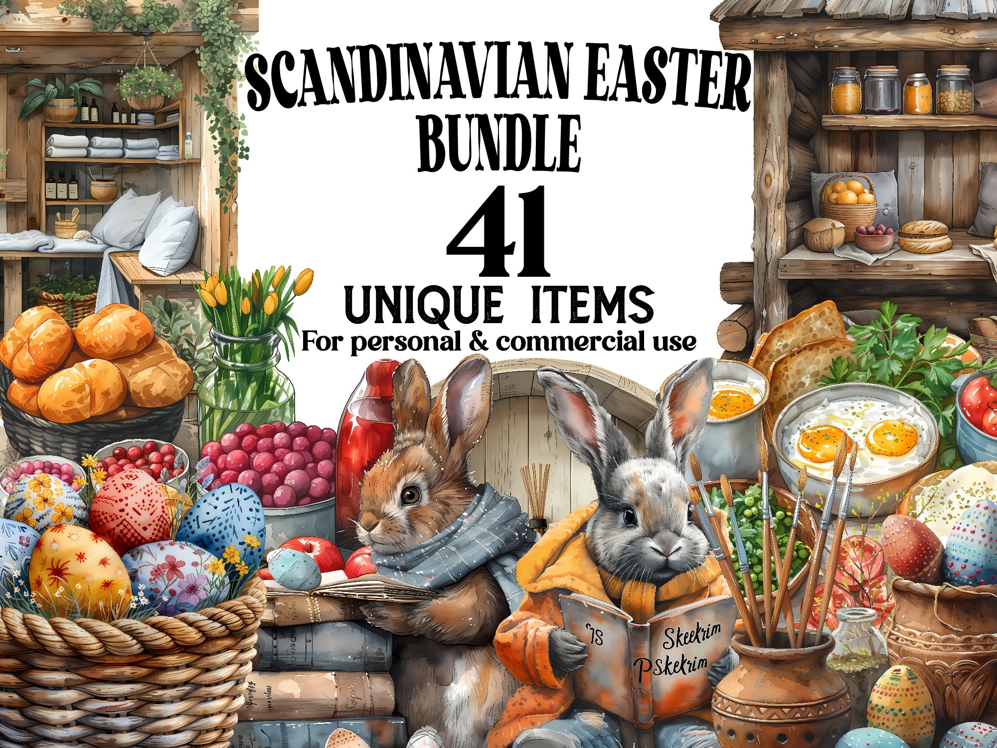 Scandinavian Easter Clipart - CraftNest