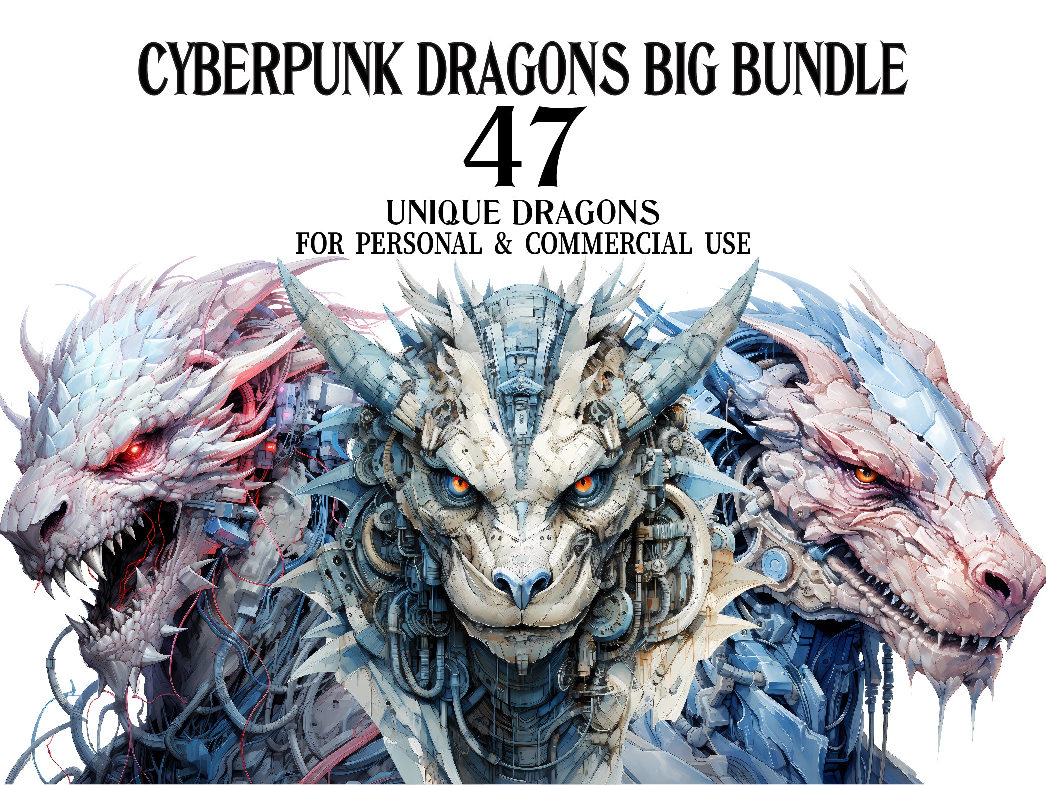 Cyberpunk Dragons Clipart - CraftNest