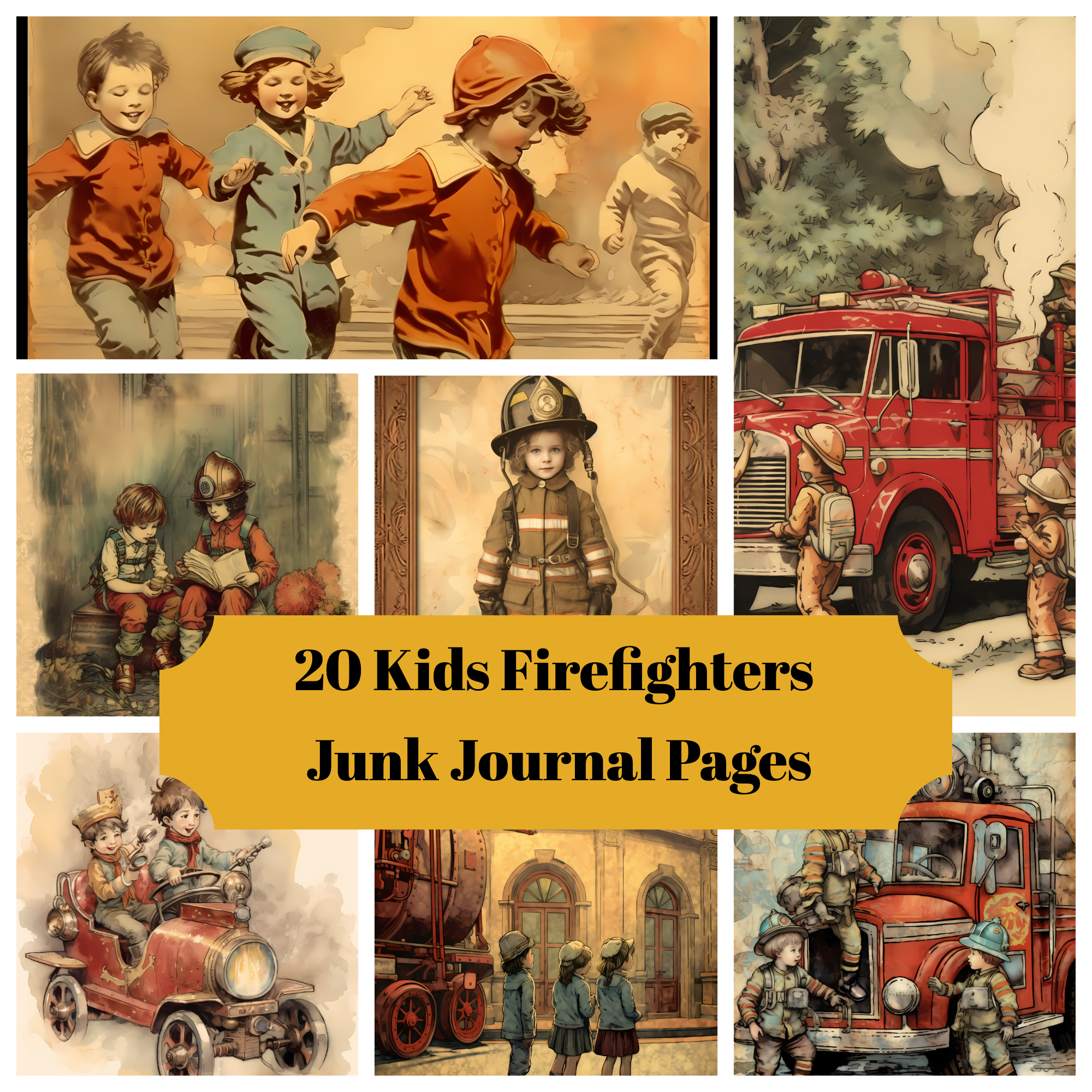 Kids Firefighters Junk Journal Pages - CraftNest