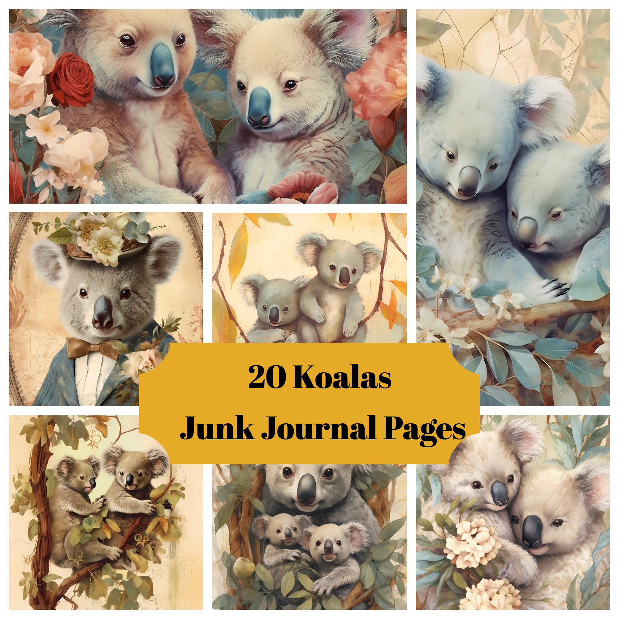 Koalas Junk Journal Pages - CraftNest
