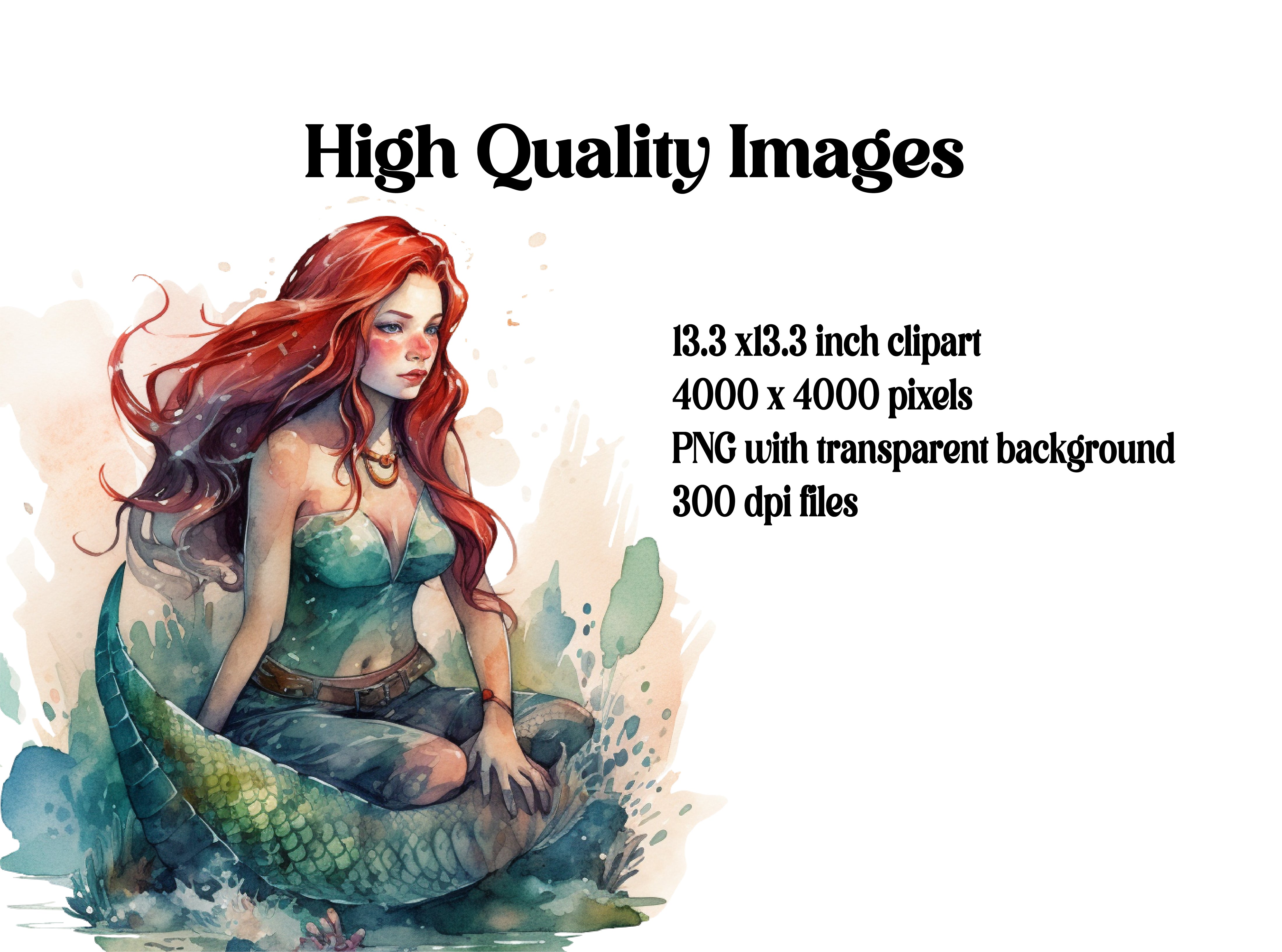 Realistic Mermaid Clipart - CraftNest