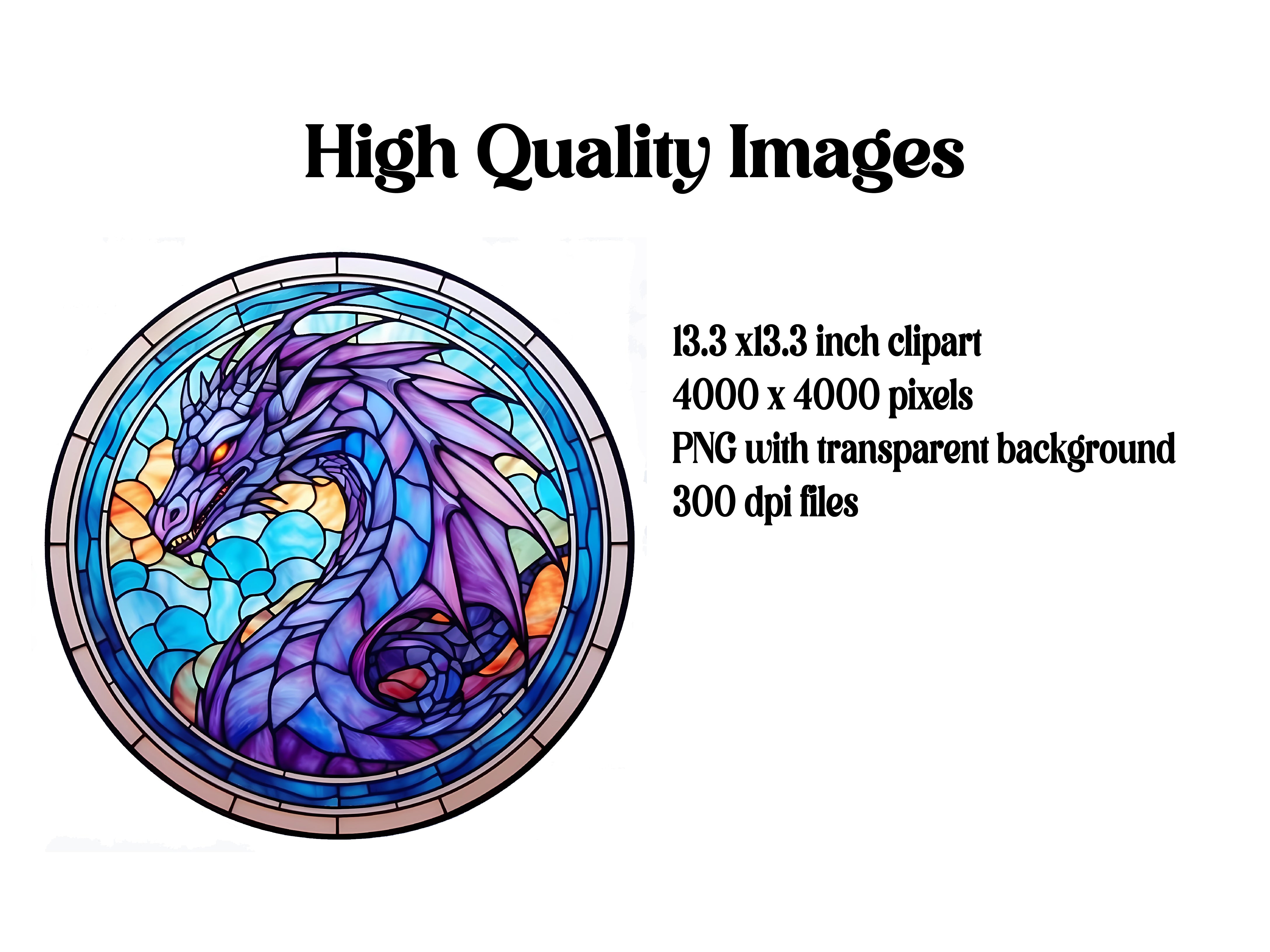 Stained Glass Dragons Clipart - CraftNest