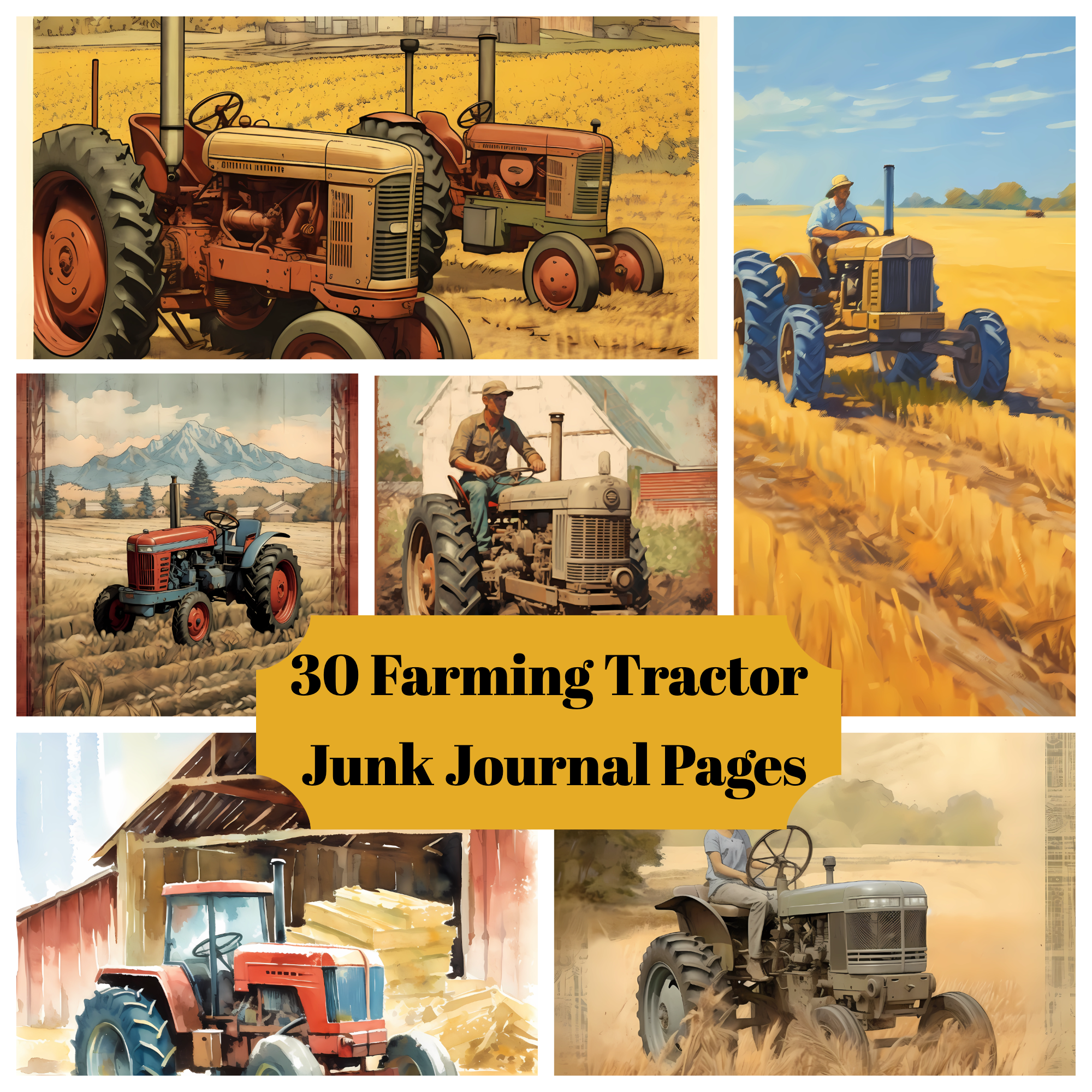 Farming Tractor Junk Journal Pages - CraftNest