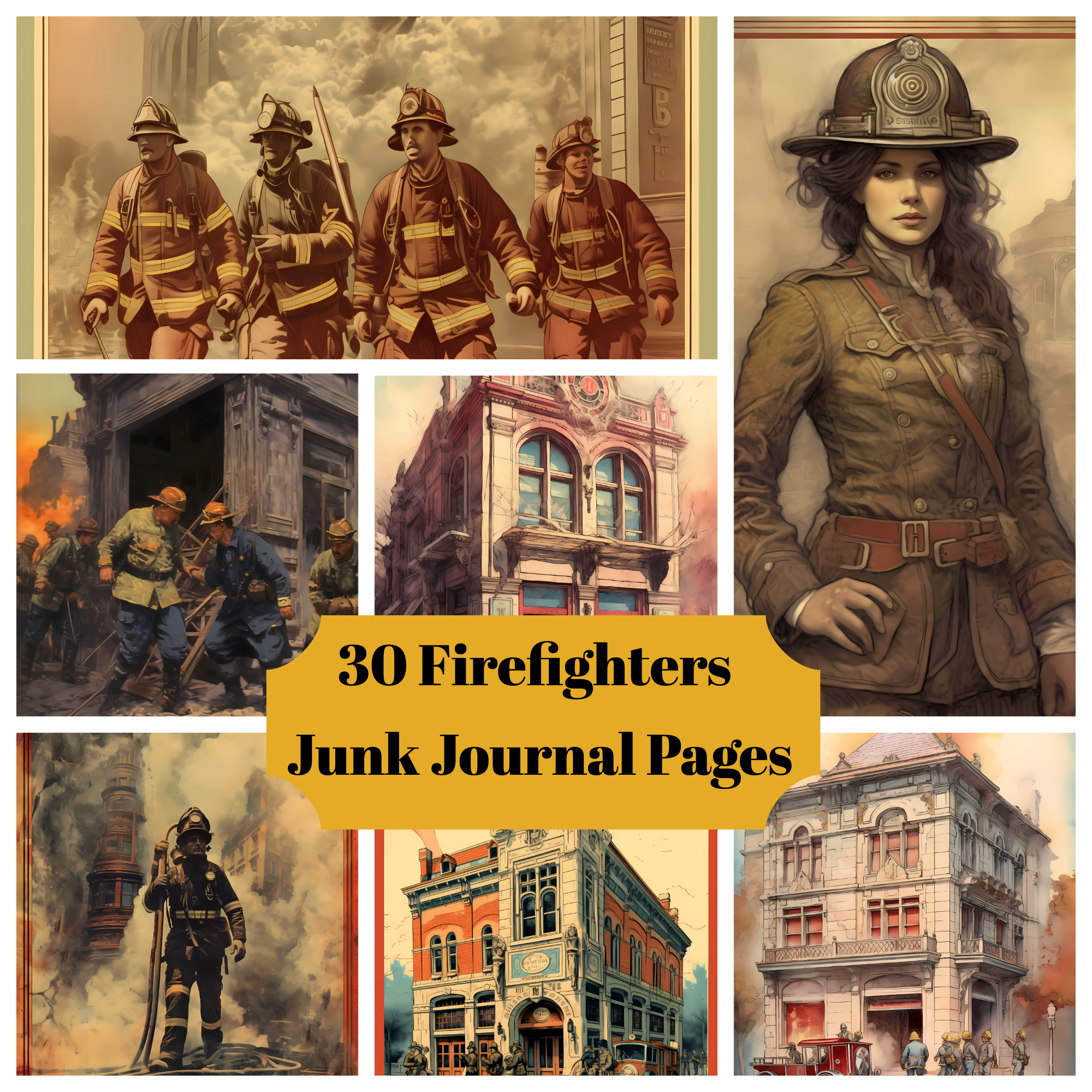 Firefighters Junk Journal Pages - CraftNest
