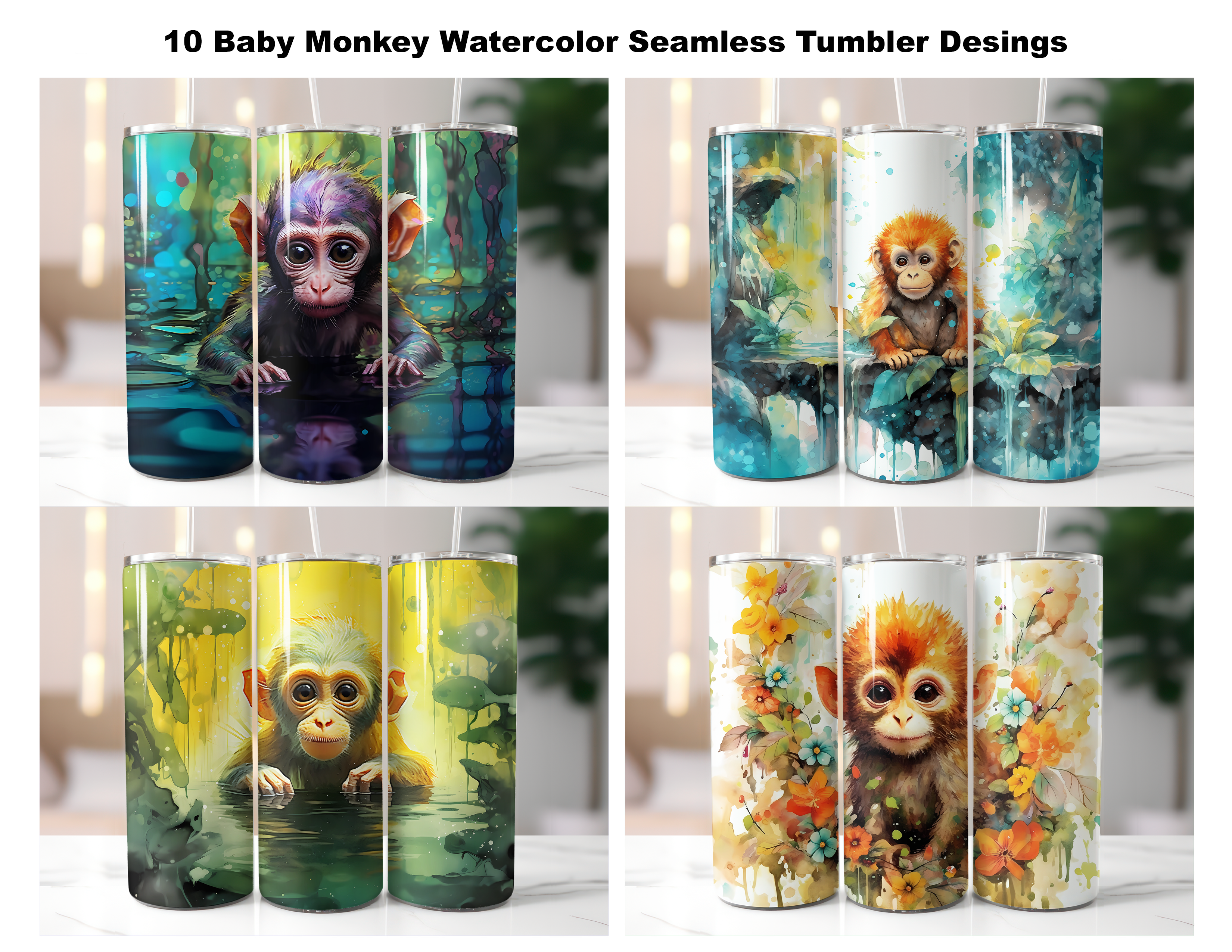Baby Monkey Tumbler Wrap - CraftNest
