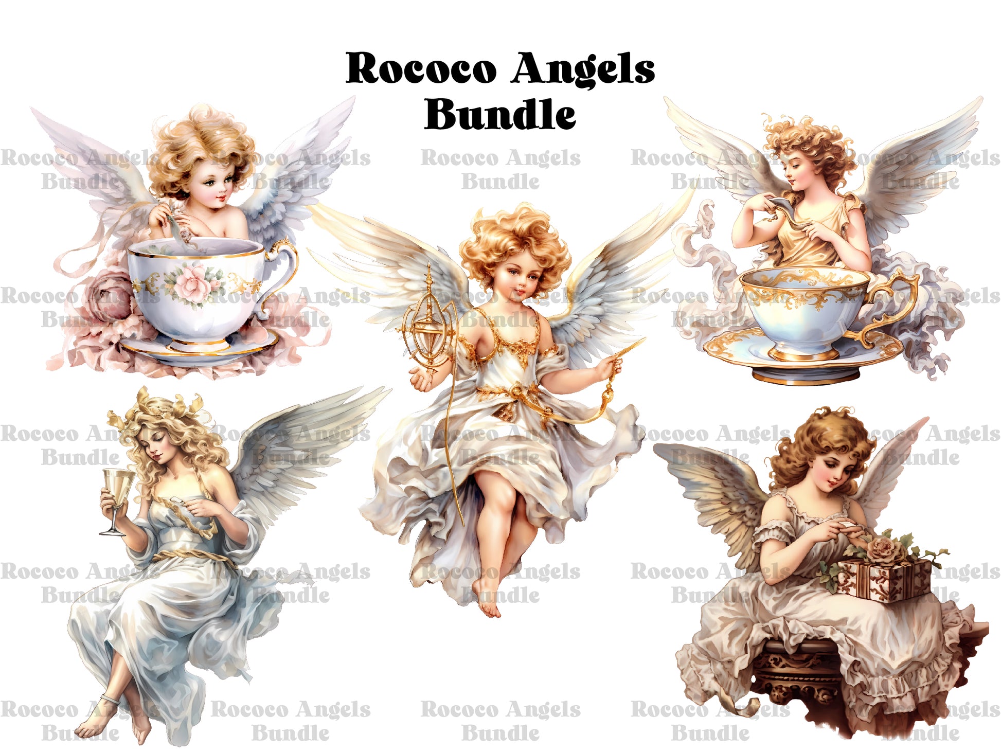Rococo Angels Clipart - CraftNest