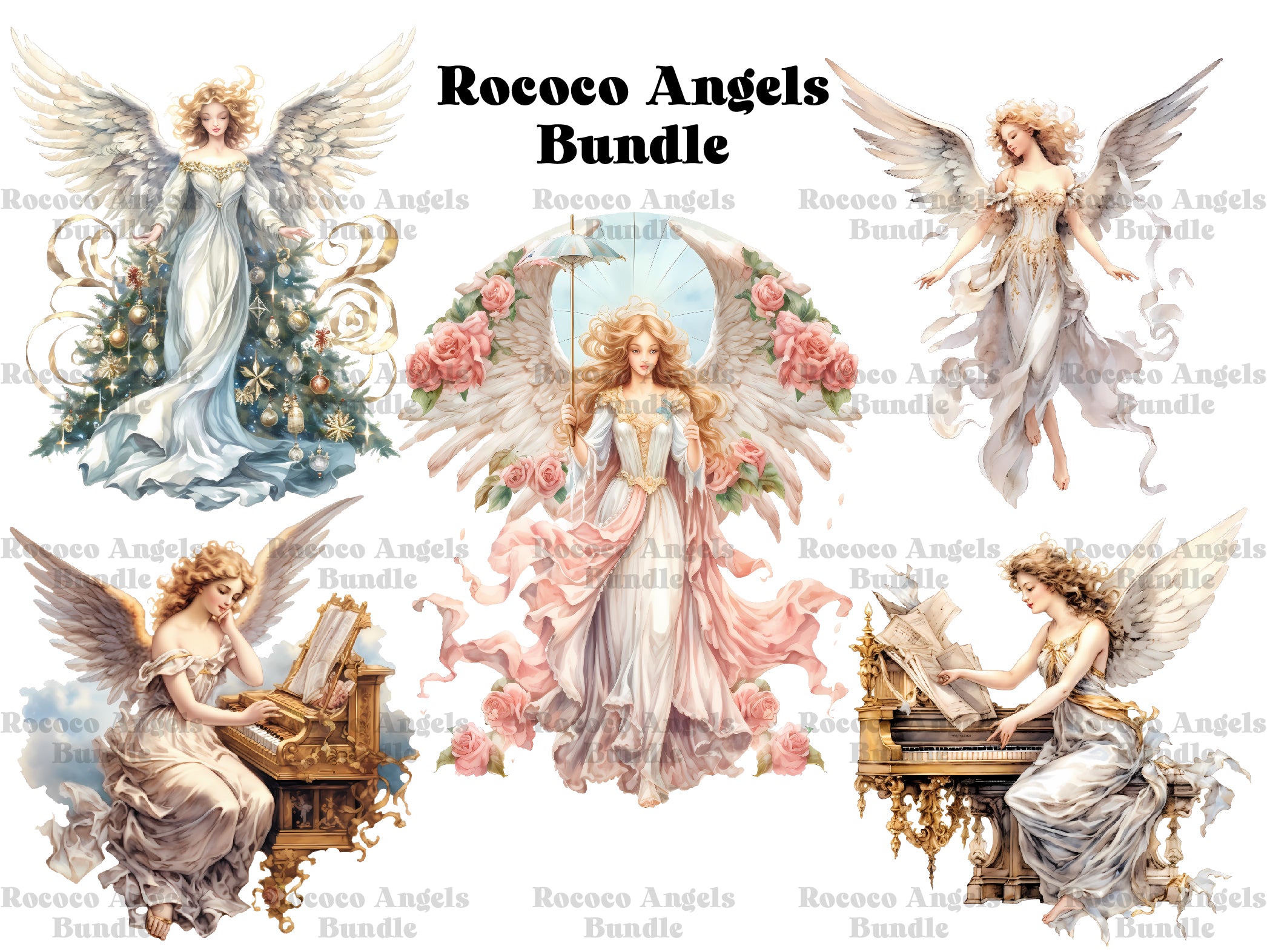 Rococo Angels Clipart - CraftNest