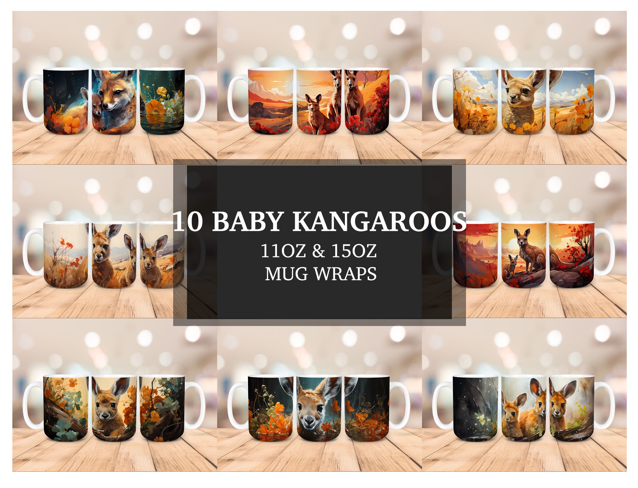 Baby Kangaroos Mug Wrap - CraftNest