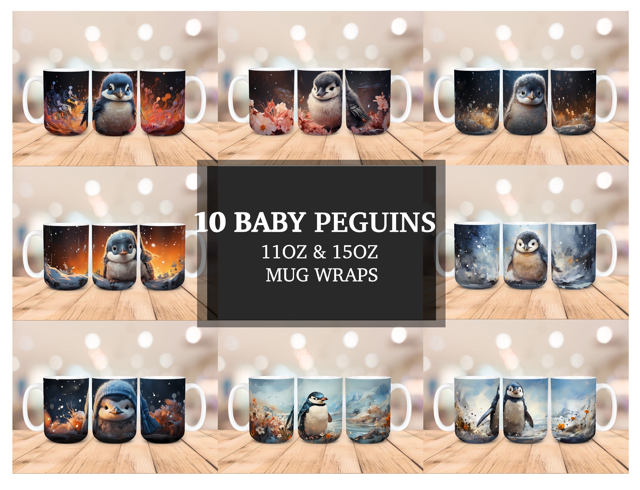 Baby Pinguins Mug Wrap - CraftNest