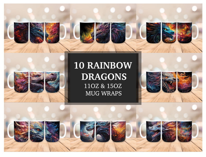 Rainbow Dragon Mug Wrap - CraftNest