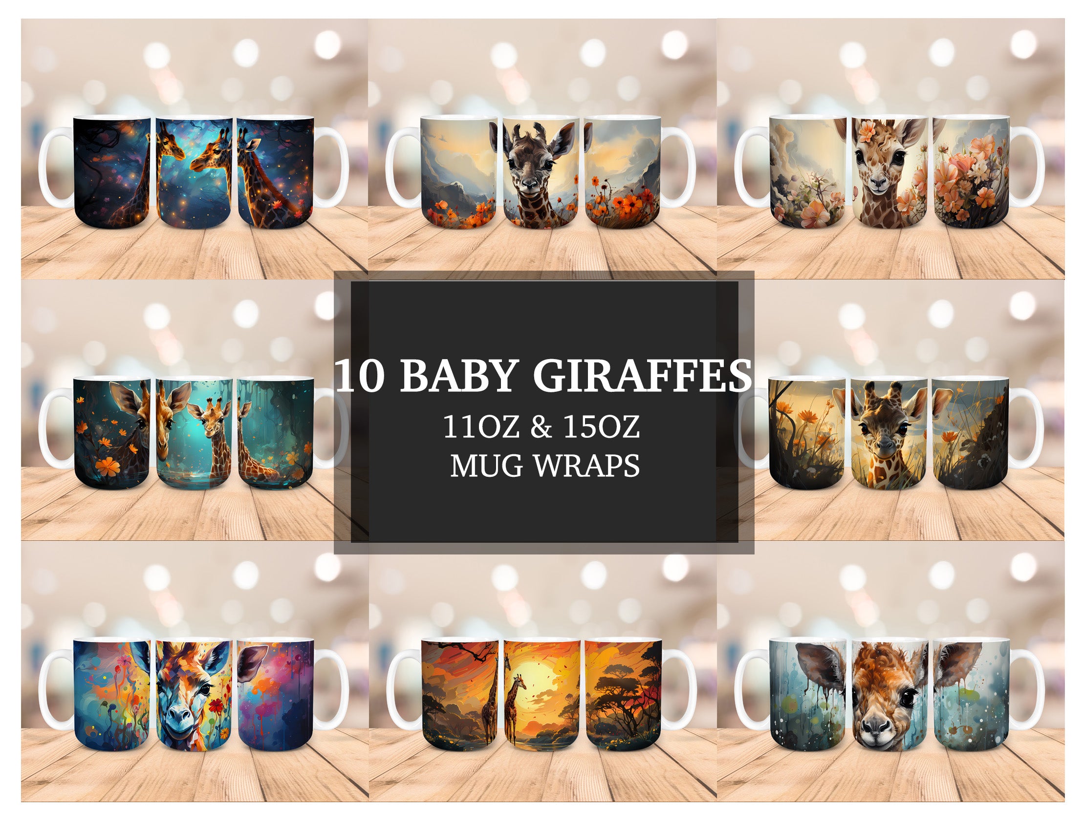 Baby Giraffes Mug Wrap - CraftNest
