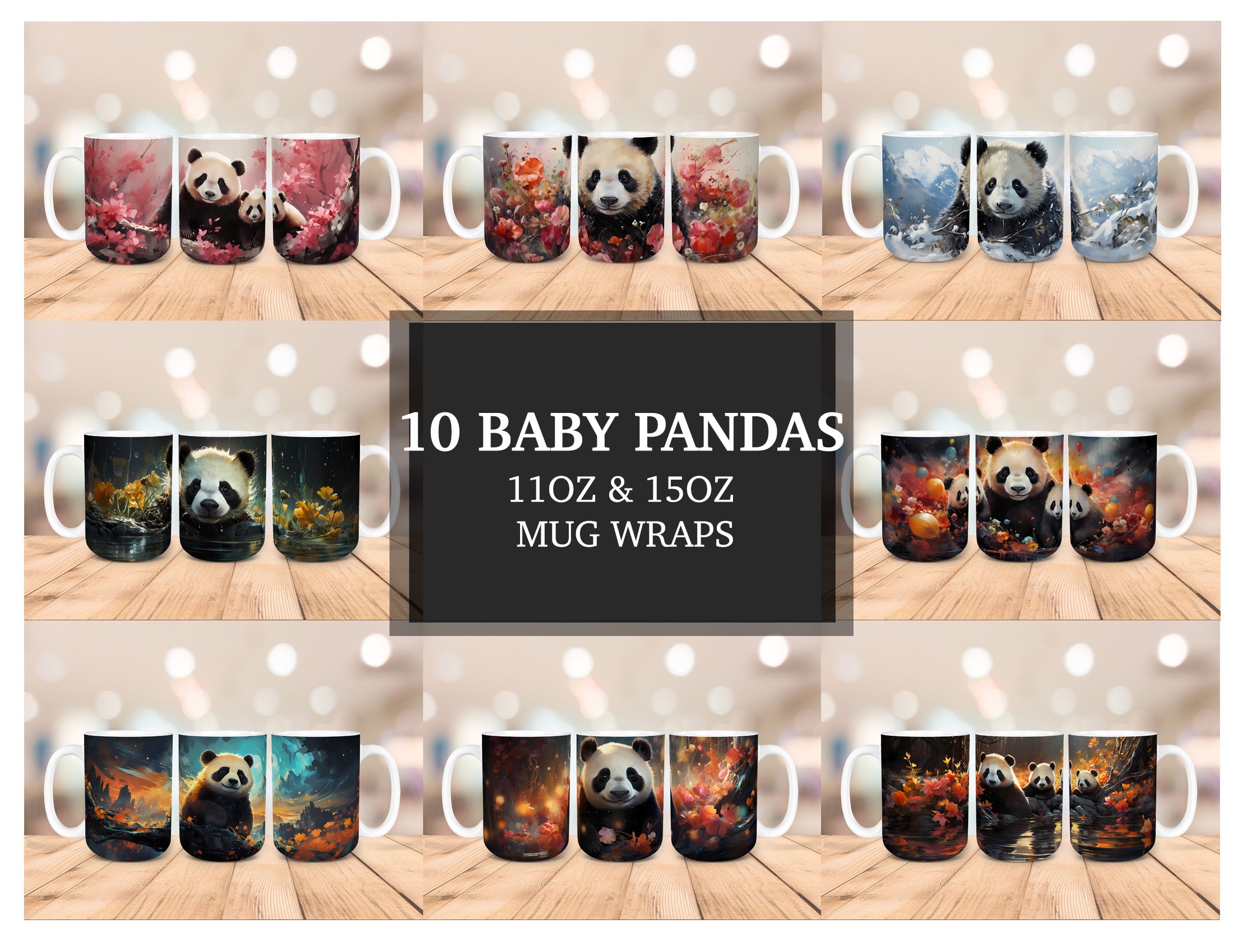 Baby Pandas Mug Wrap - CraftNest