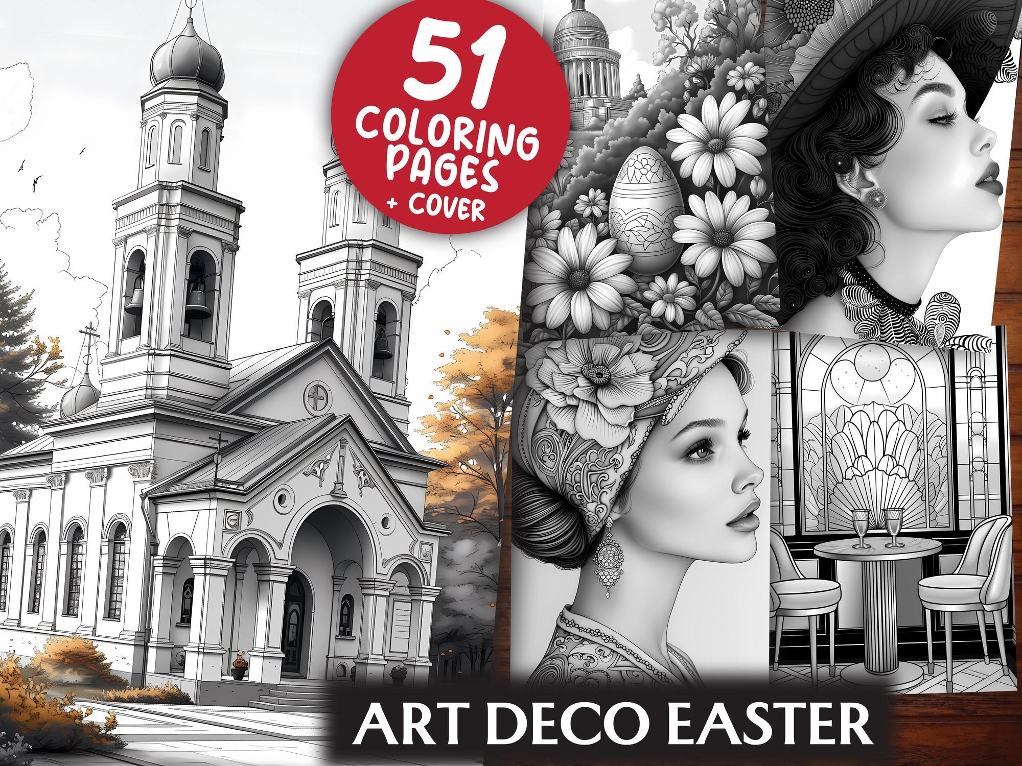 Art Deco Easter Coloring Books - CraftNest