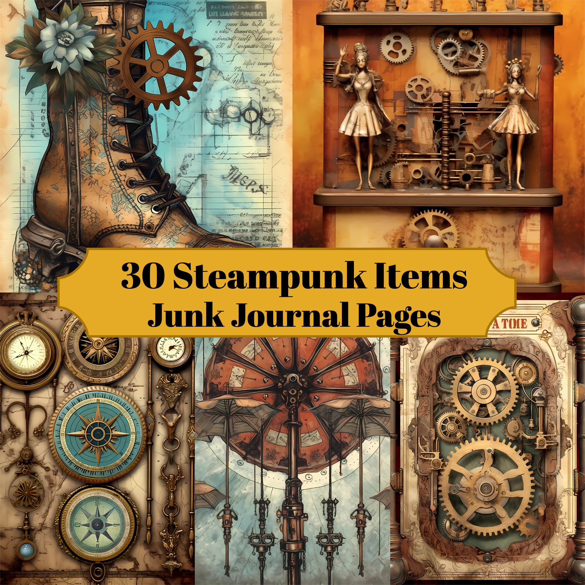 Steampunk Items Junk Journal Pages - CraftNest