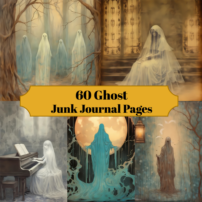 Ghosts Junk Journal Pages - CraftNest
