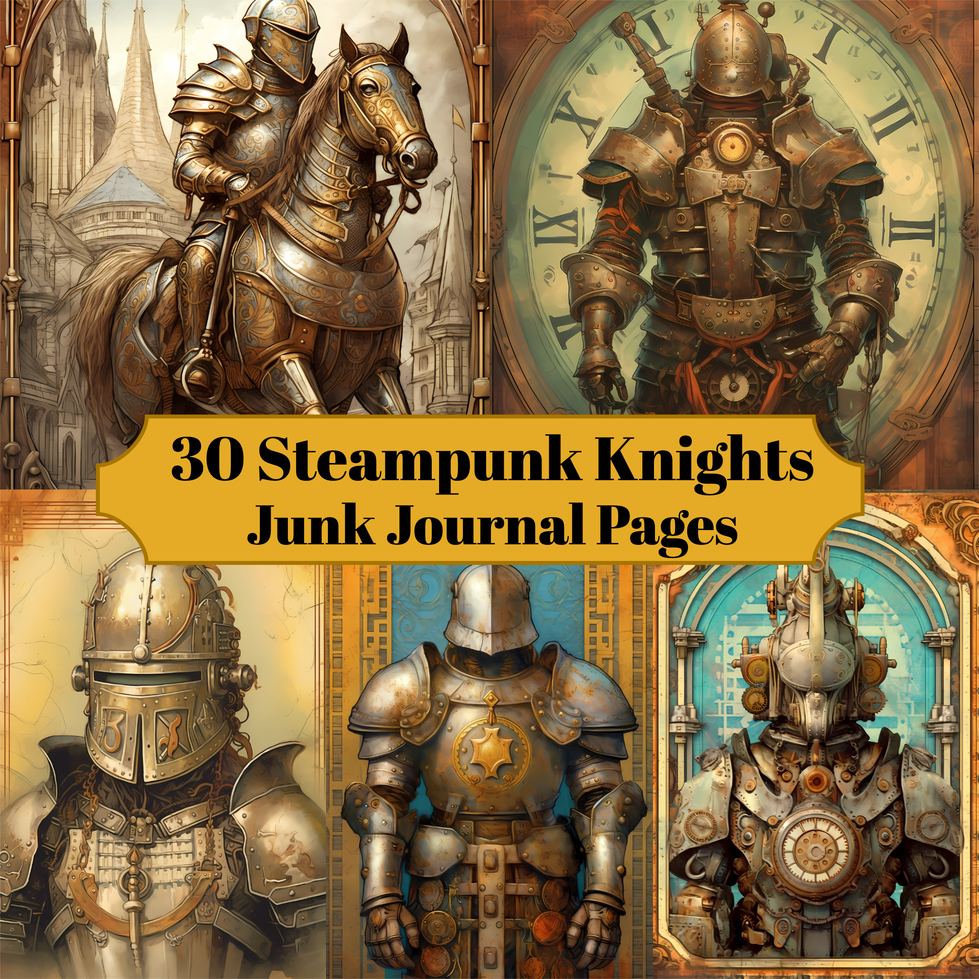 Steampunk Knights Junk Journal Pages - CraftNest