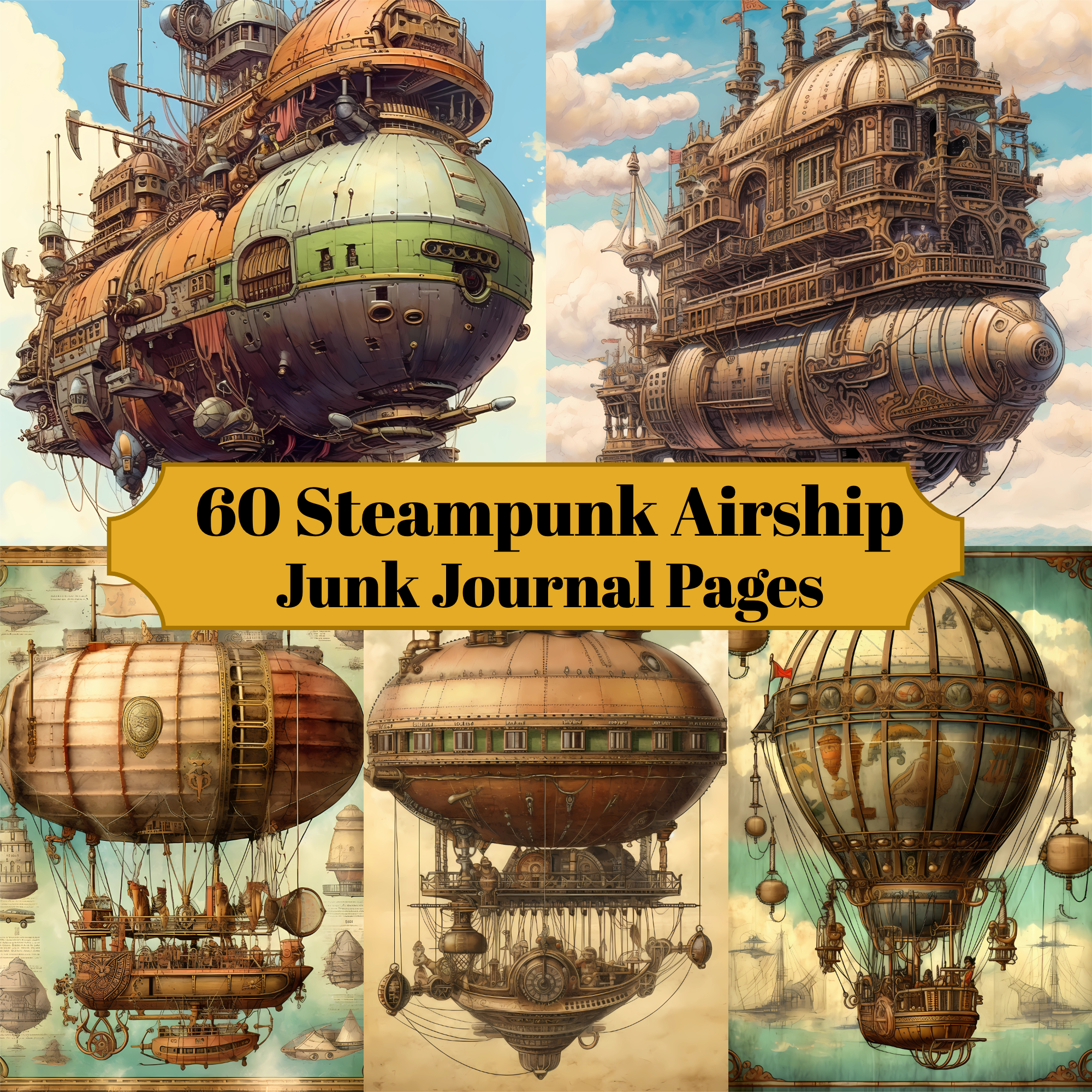 Steampunk Airship Junk Journal Pages - CraftNest