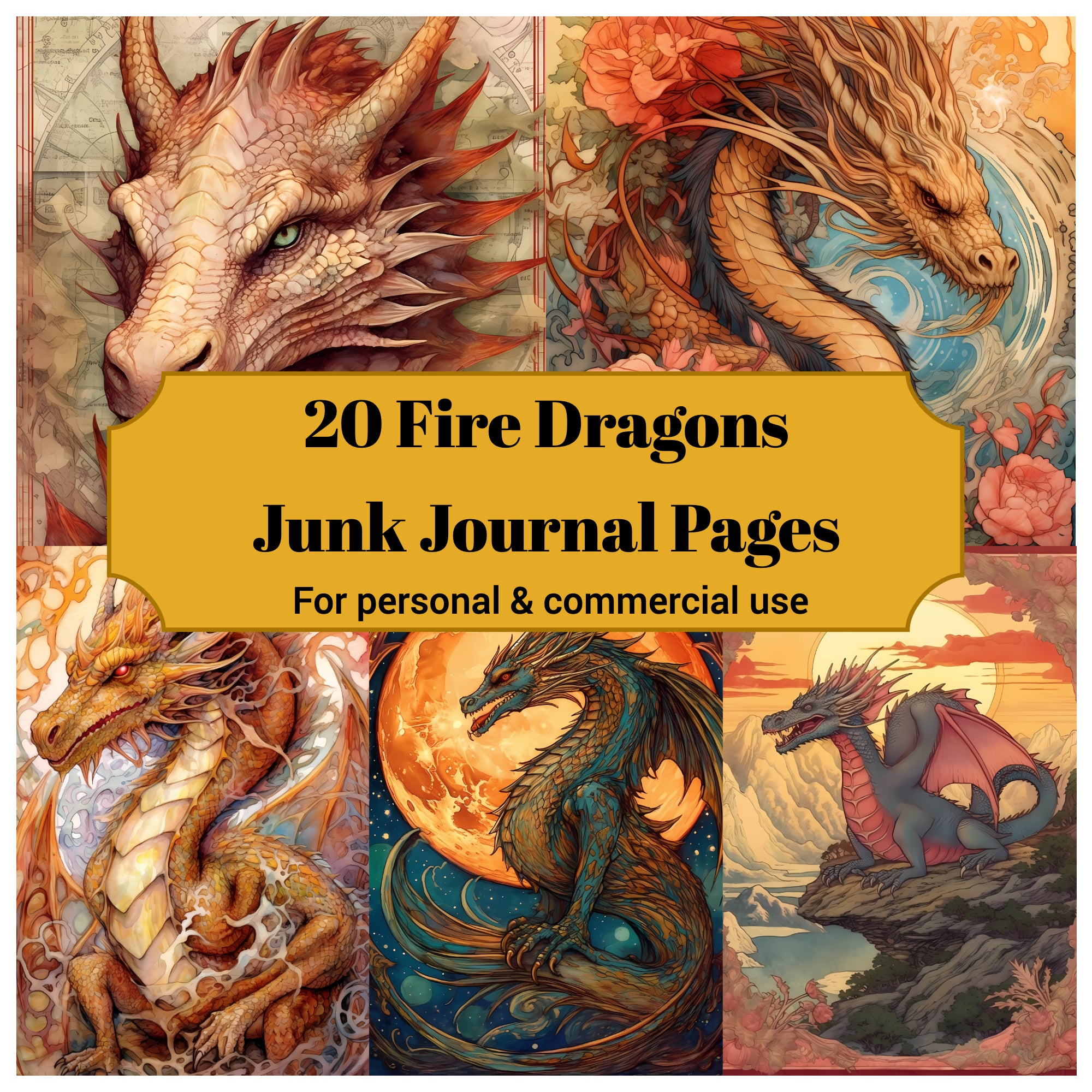Fire Dragon Junk Journal Pages - CraftNest